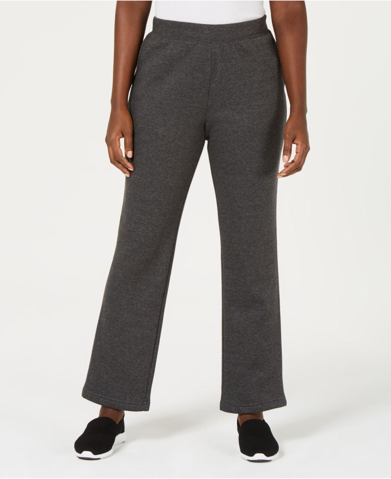 Karen Scott Petite Fleece Sweatpants, Created For Macy's in Gray - Lyst