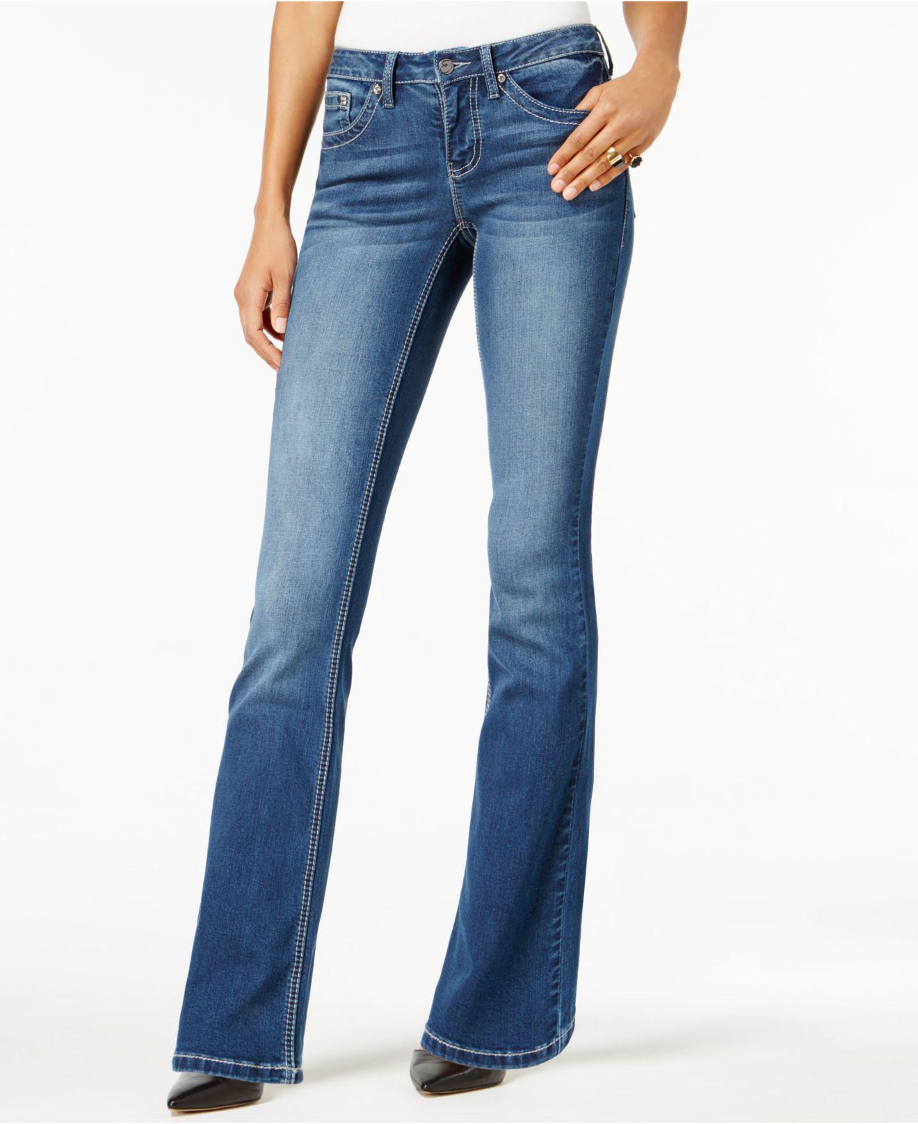 Earl Jean Embroidered Bootcut Jeans in Blue