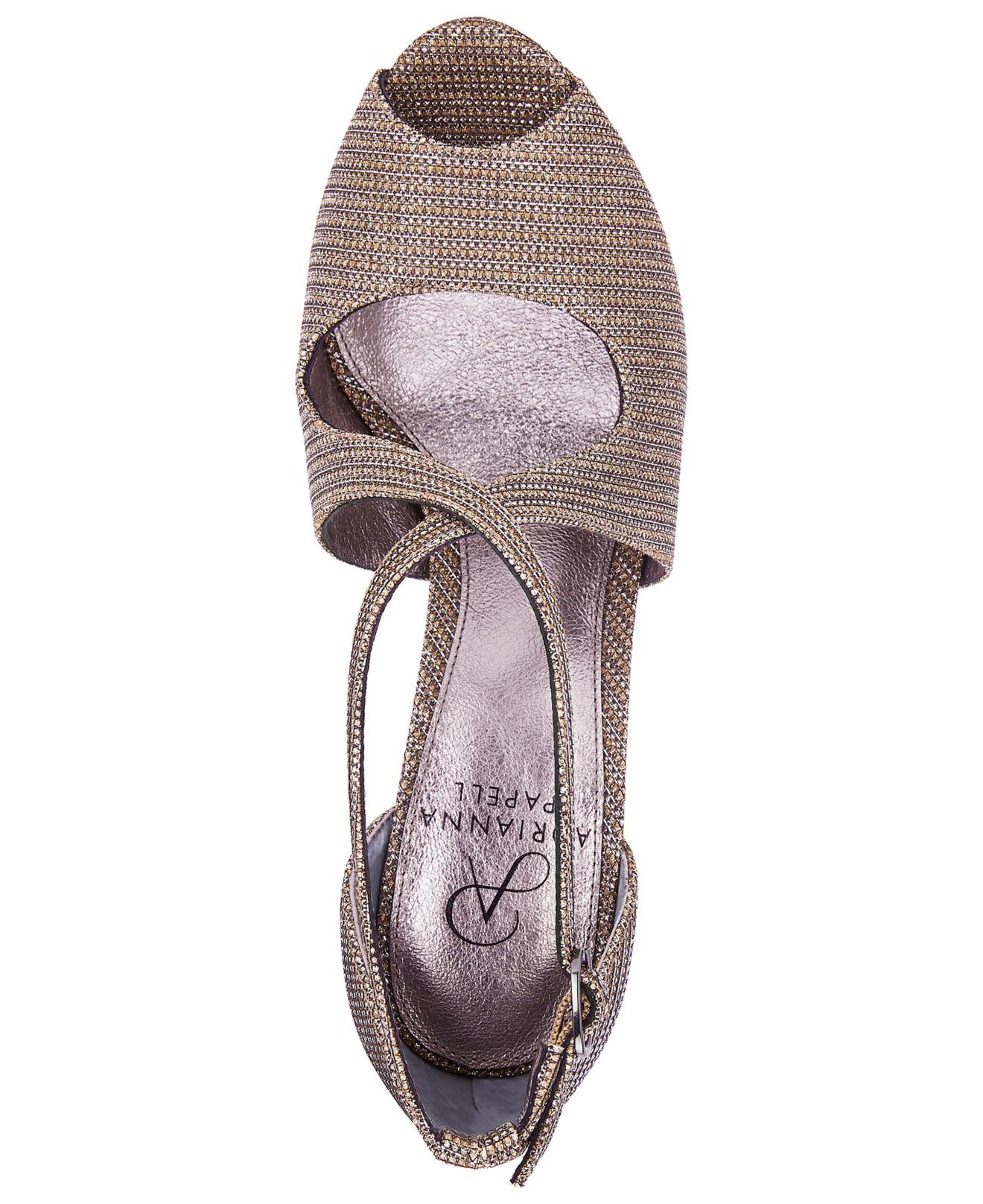 adrianna papell rosalie platform evening sandals