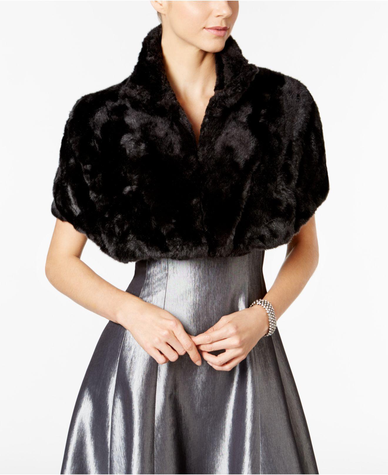 tahari faux fur wrap