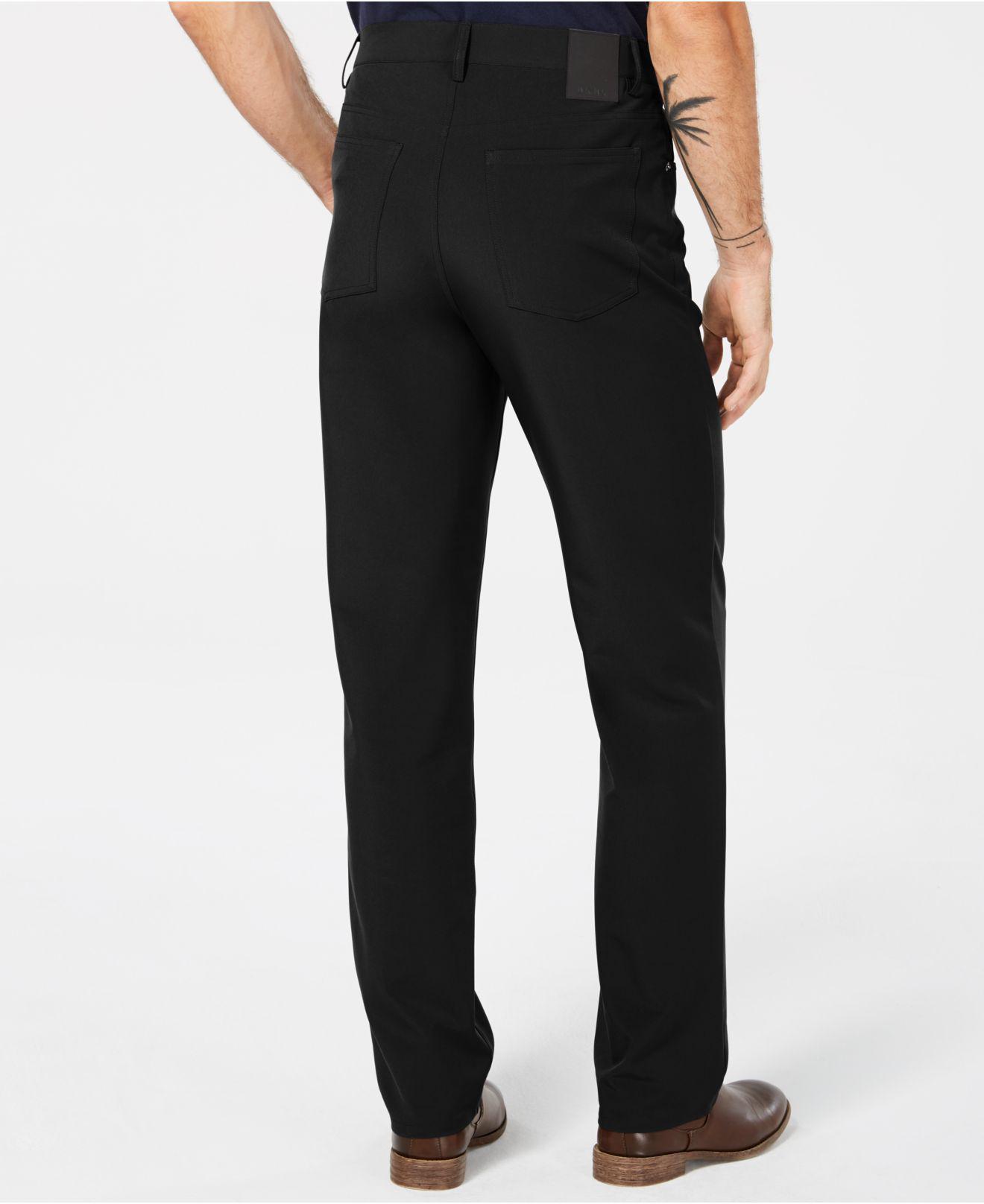 DKNY Synthetic Slim-fit Stretch Tech Pants in Black for Men - Lyst