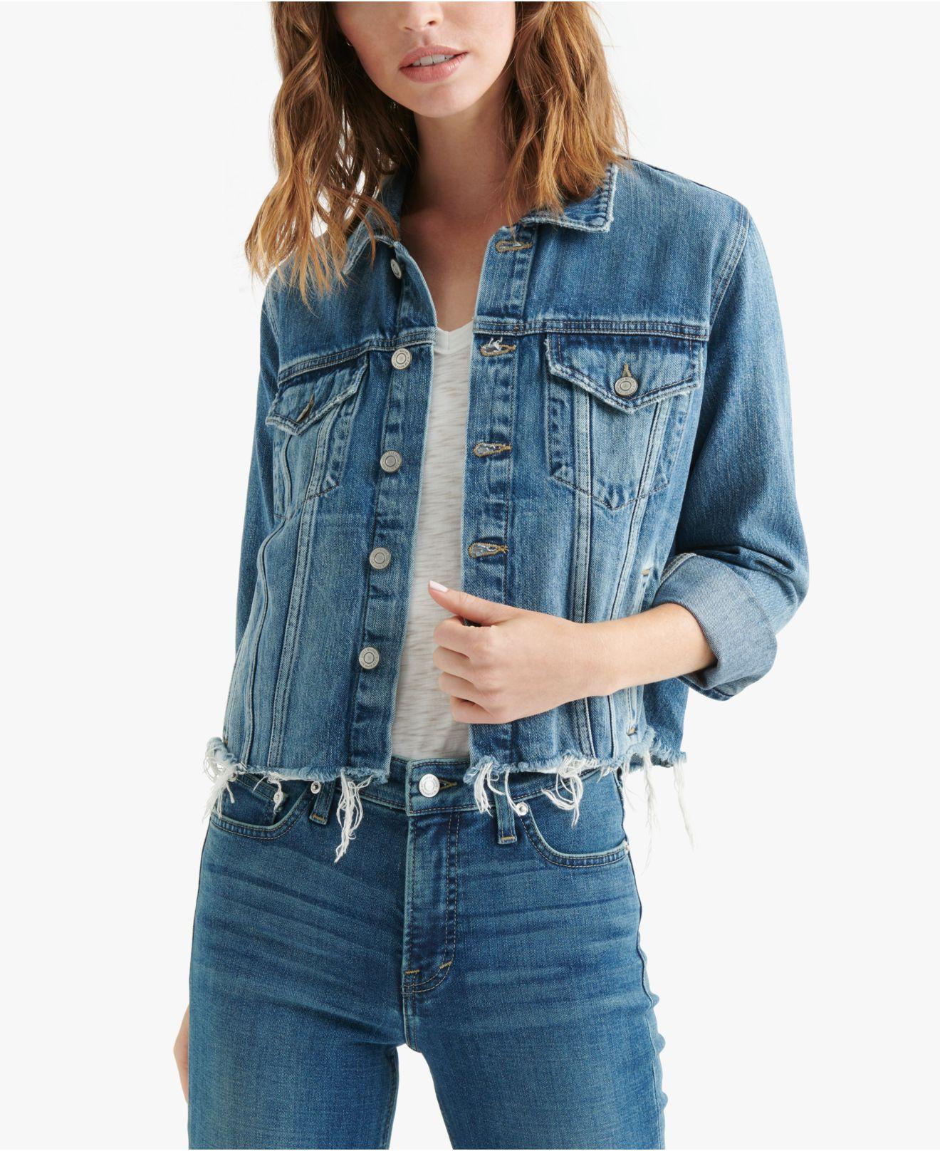 fray hem denim jacket
