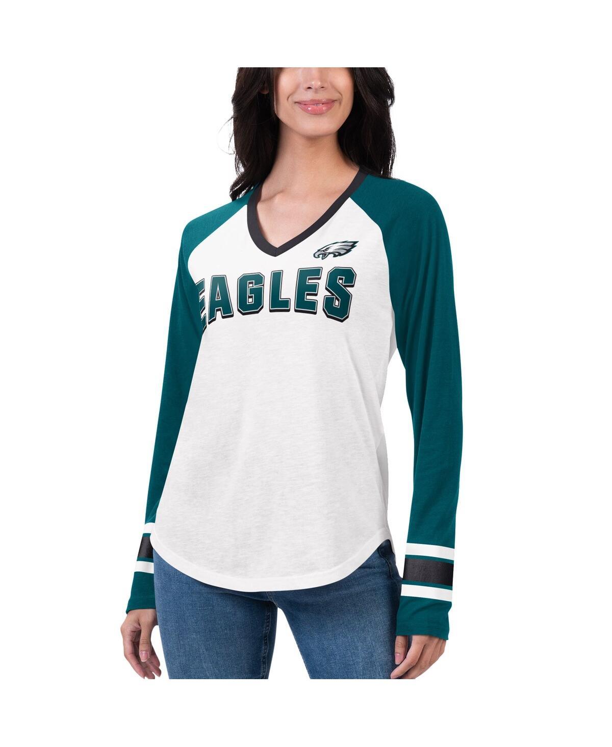 Women's G-III 4Her by Carl Banks Black Philadelphia Eagles Comfy Cord  Pullover Sweatshirt
