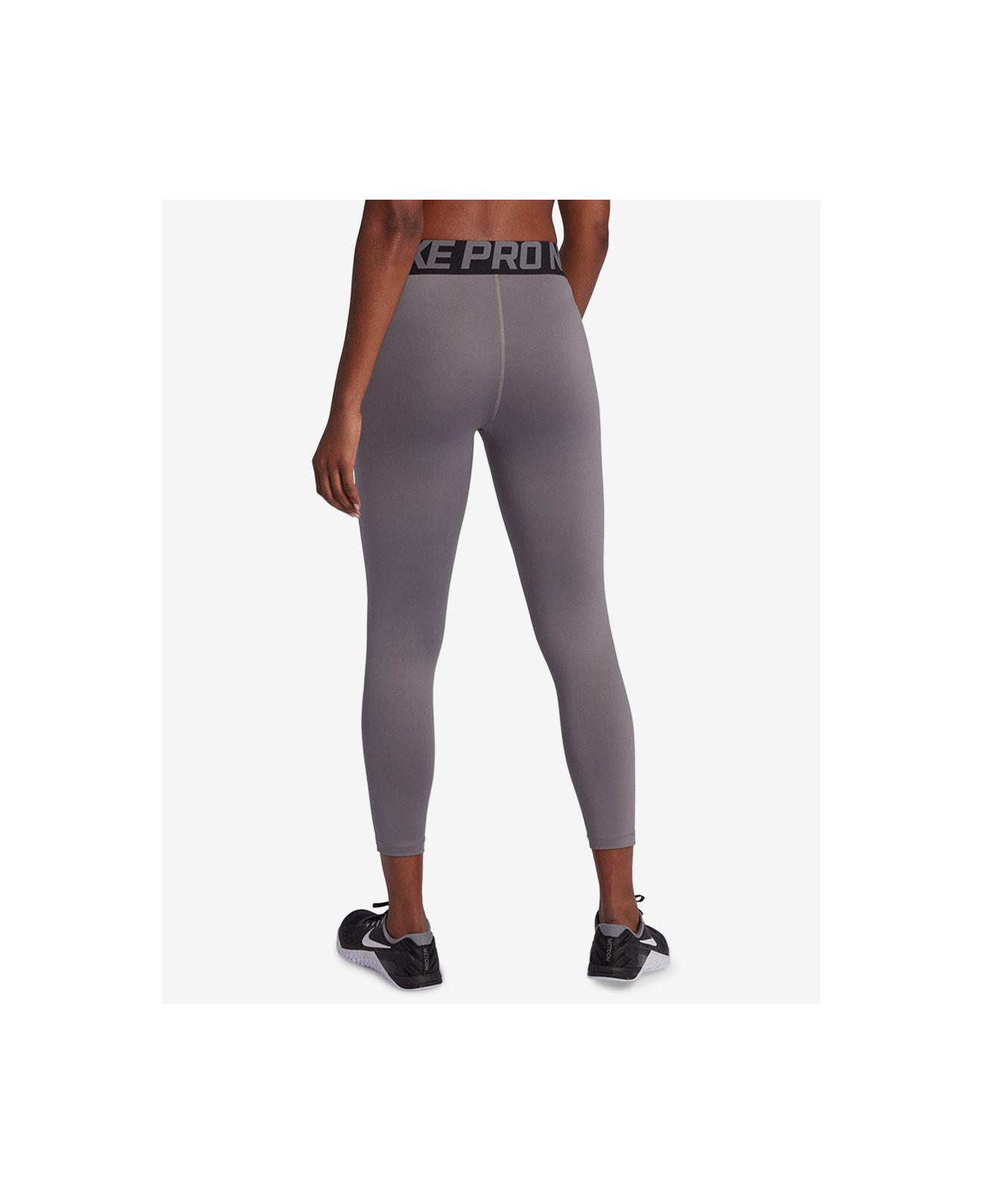 nike pro crossover waistband ankle leggings