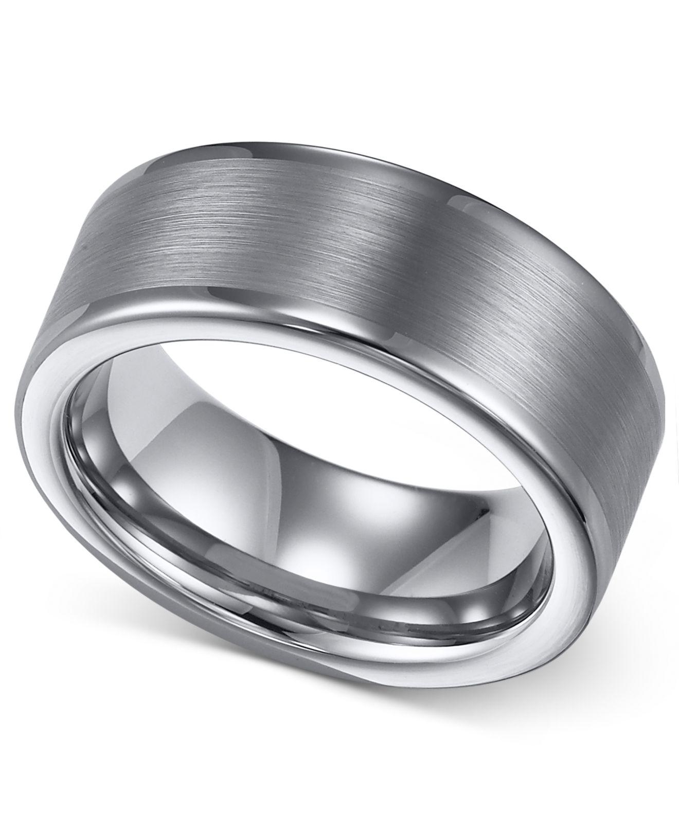 Lyst Macy'S Men's Tungsten Ring, 8mm Wedding Band in Gray for Men