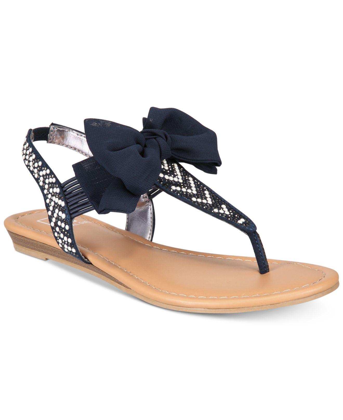 material girl swan flat thong sandals