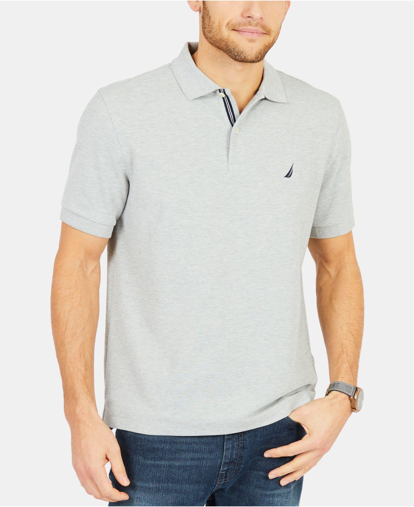 Lyst - Nautica Classic Fit Performance Deck Polo Shirt in Gray for Men ...