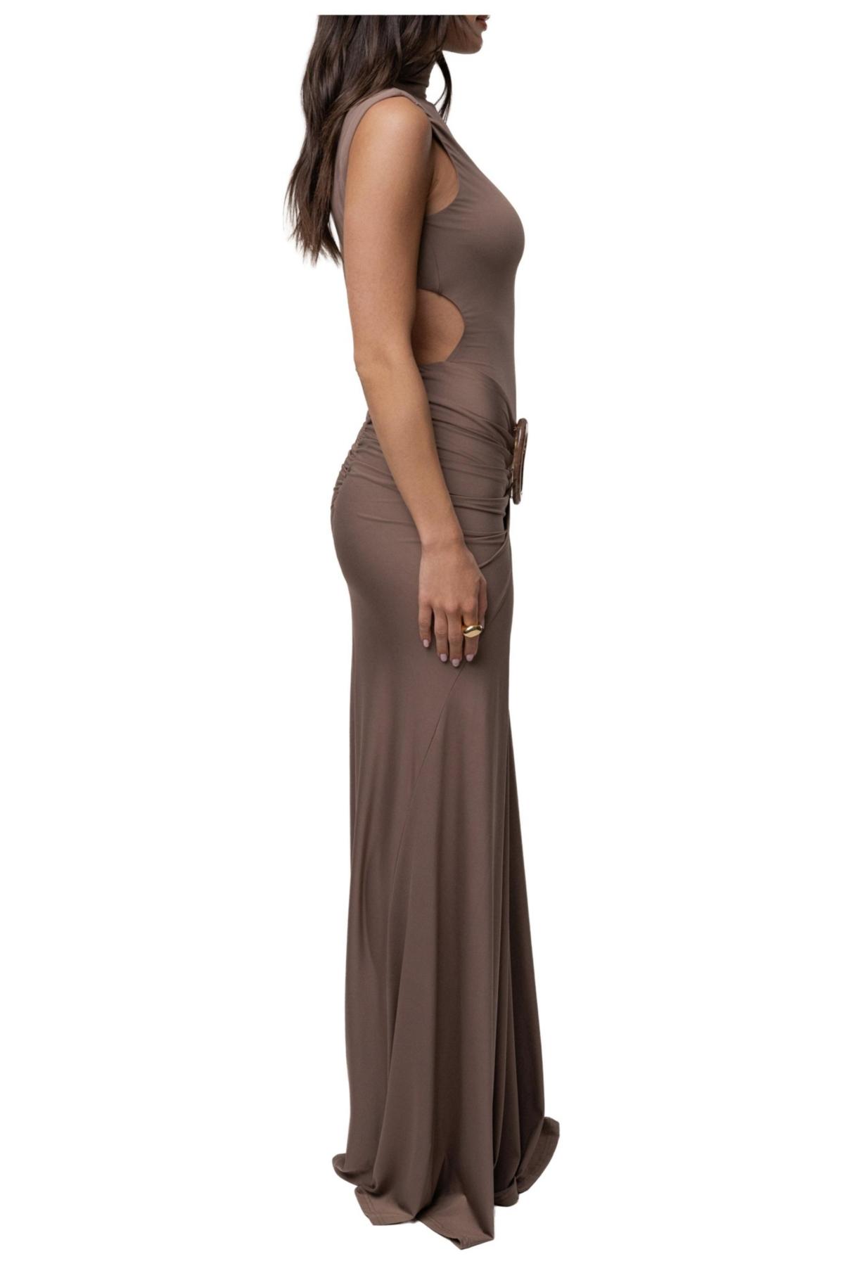 JLUXLABEL Kora Sleeveless Maxi Dress in Brown | Lyst