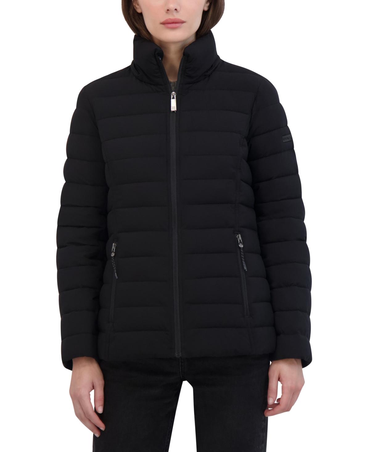 Nautica Faux fur trim Hooded Packable Puffer Coat in Black Lyst