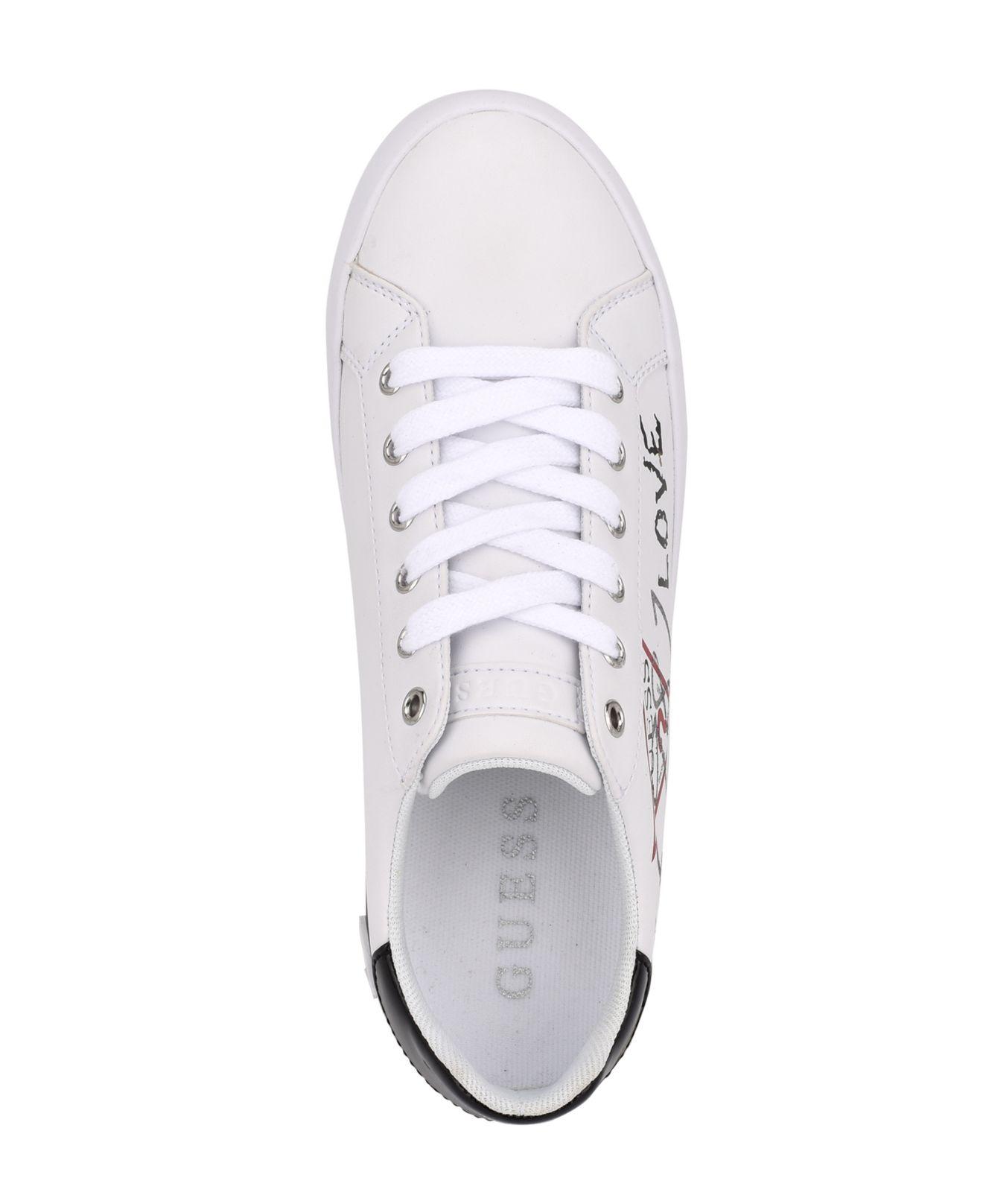 Guess Pathin Lace-up Sneakers in White | Lyst