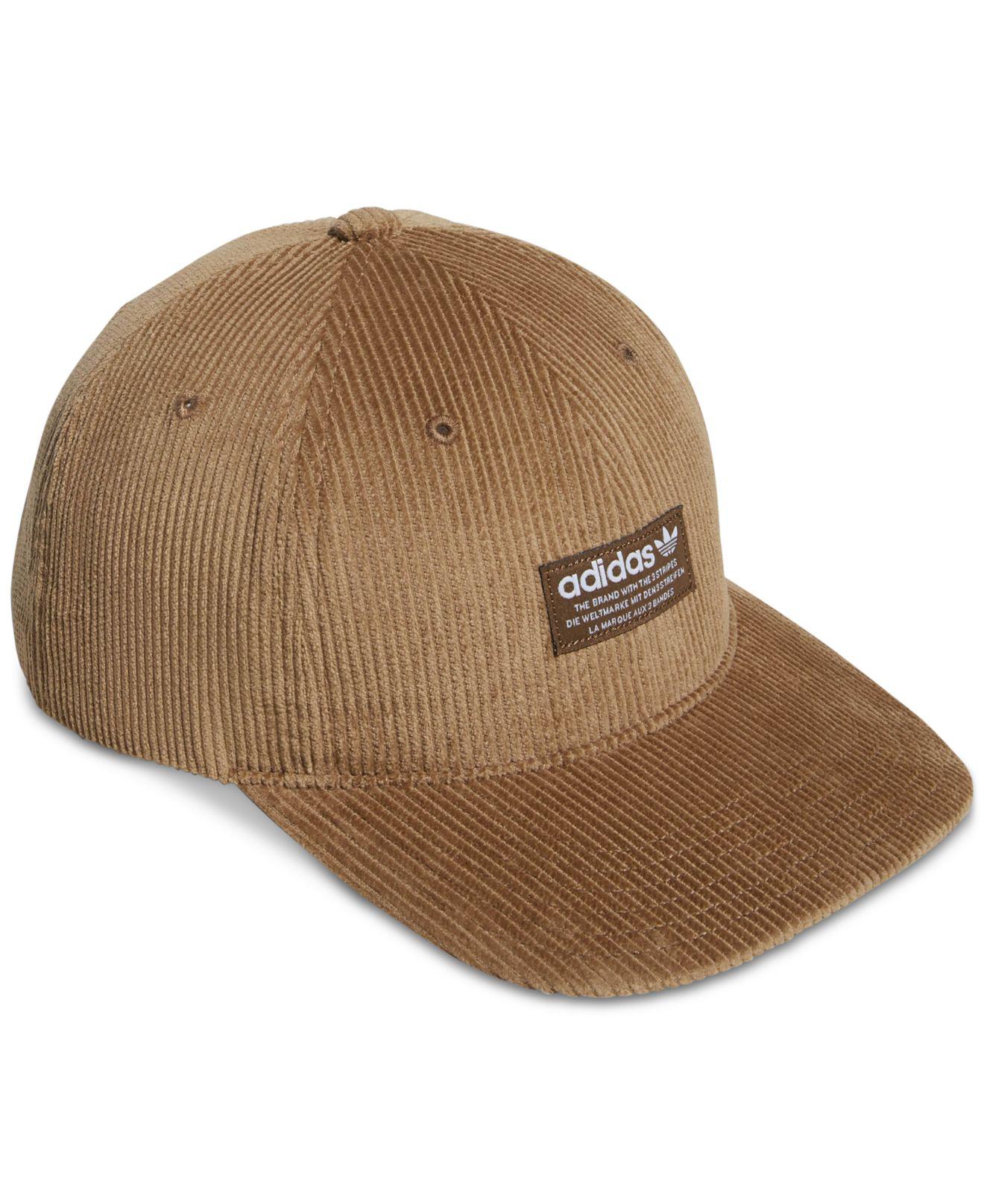adidas Originals Corduroy Logo Hat in Brown for Men - Lyst