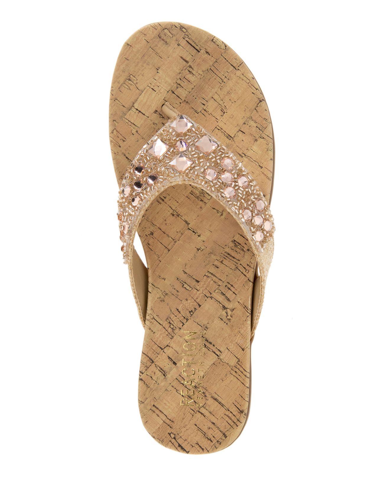 Kenneth Cole Reaction Glamathon Flat Sandals in White | Lyst