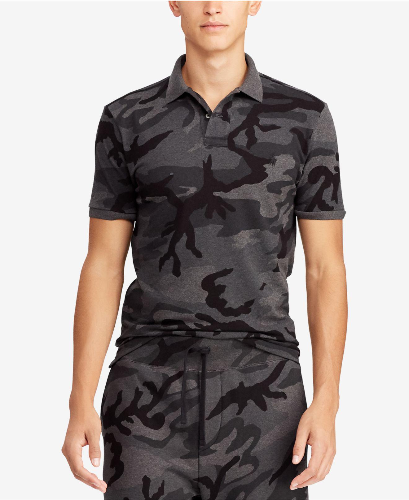 Polo Ralph Lauren Big & Tall Classic Fit Camouflage Mesh Polo in Gray for  Men | Lyst