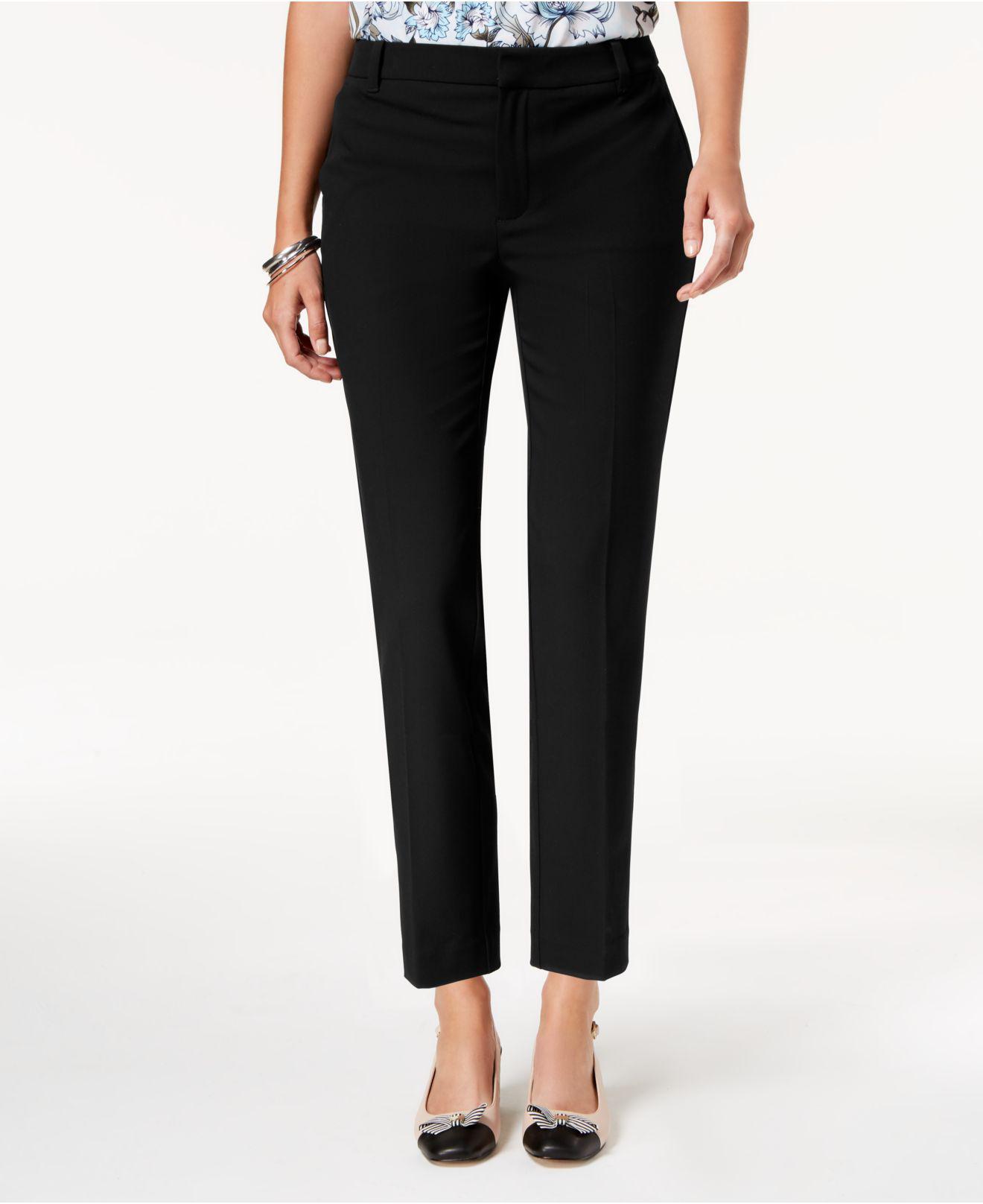 Charter Club Synthetic Petite Slimleg Ankle Pants, Created For Macy's in Deep Black (Black) Lyst