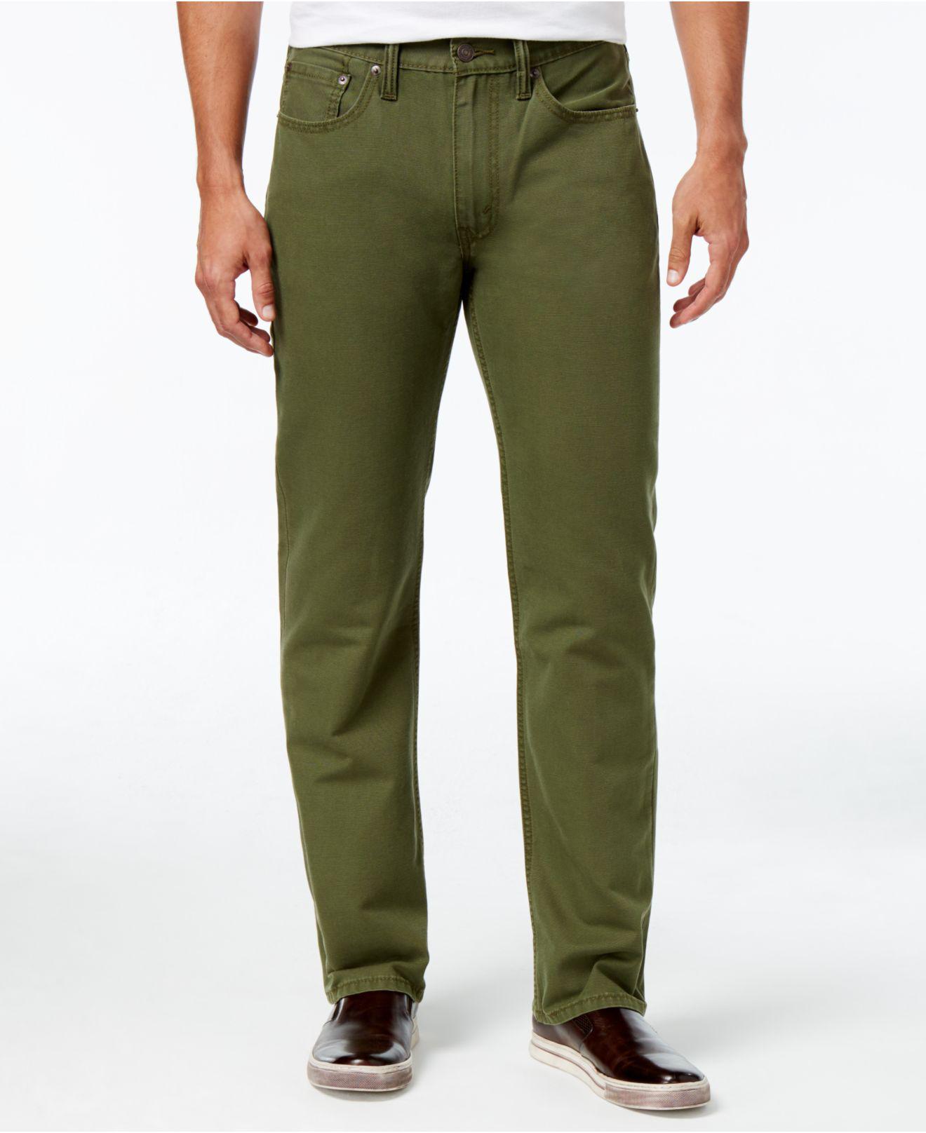 Levi's 514 Straight Fit Padox Canvas Twill Pants in Green for Men - Lyst