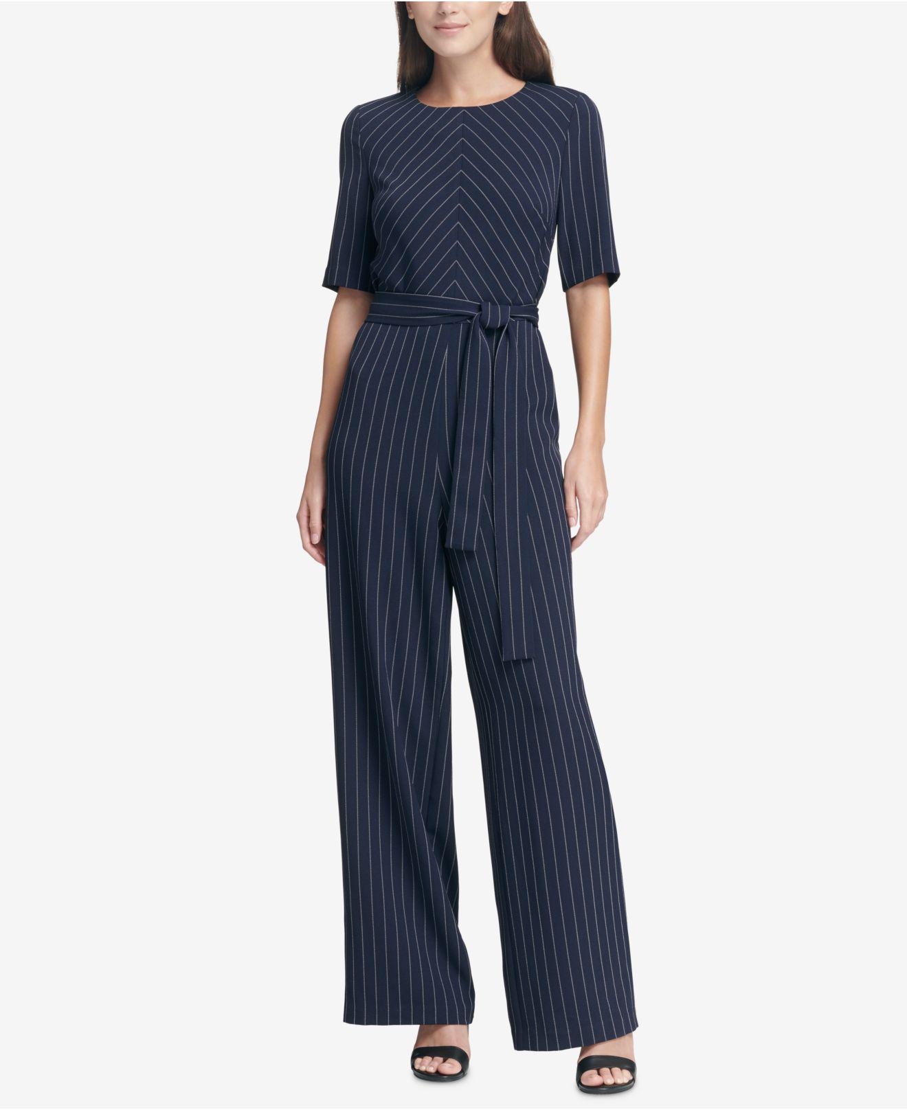 macy's navy blue jumpsuit