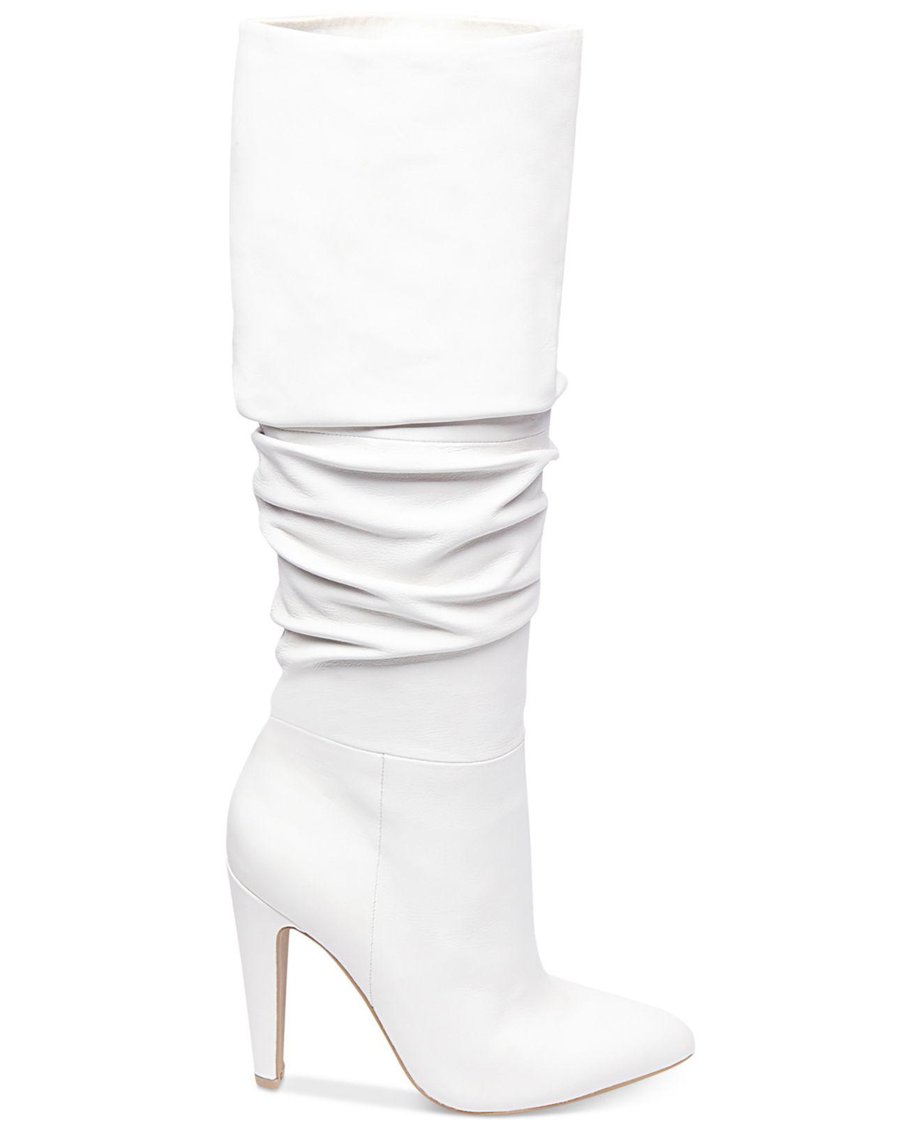 Steve Madden Suede Women's Carrie Slouchy Boots in White Leather (White) -  Lyst