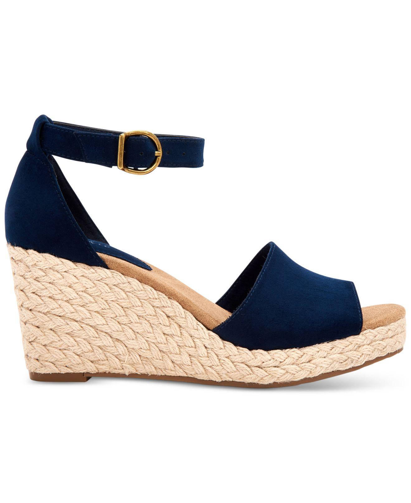 Style & Co. Seleeney Wedge Sandals, Created For Macy's in Navy (Blue) - Lyst
