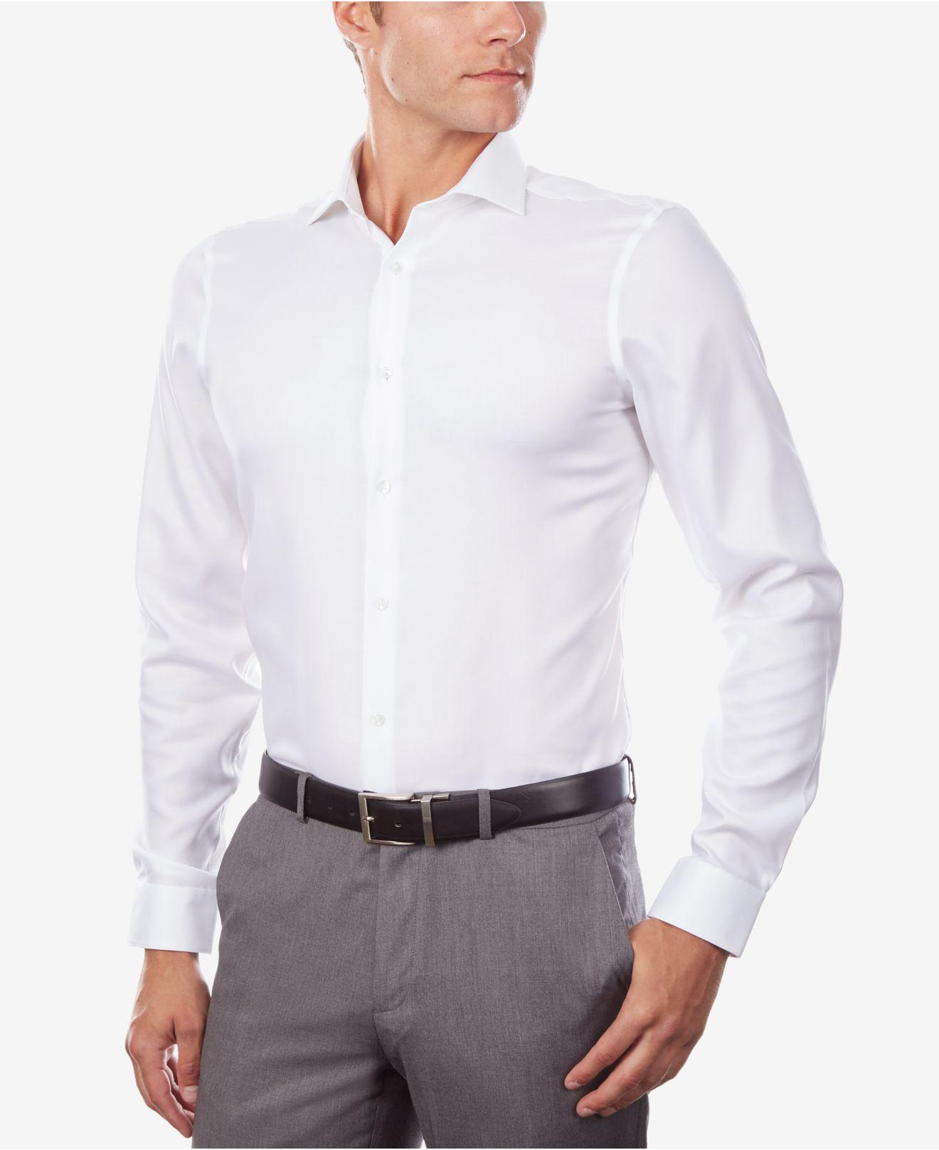 Calvin Klein Cotton Men's Steel Slimfit Noniron Stretch Performance
