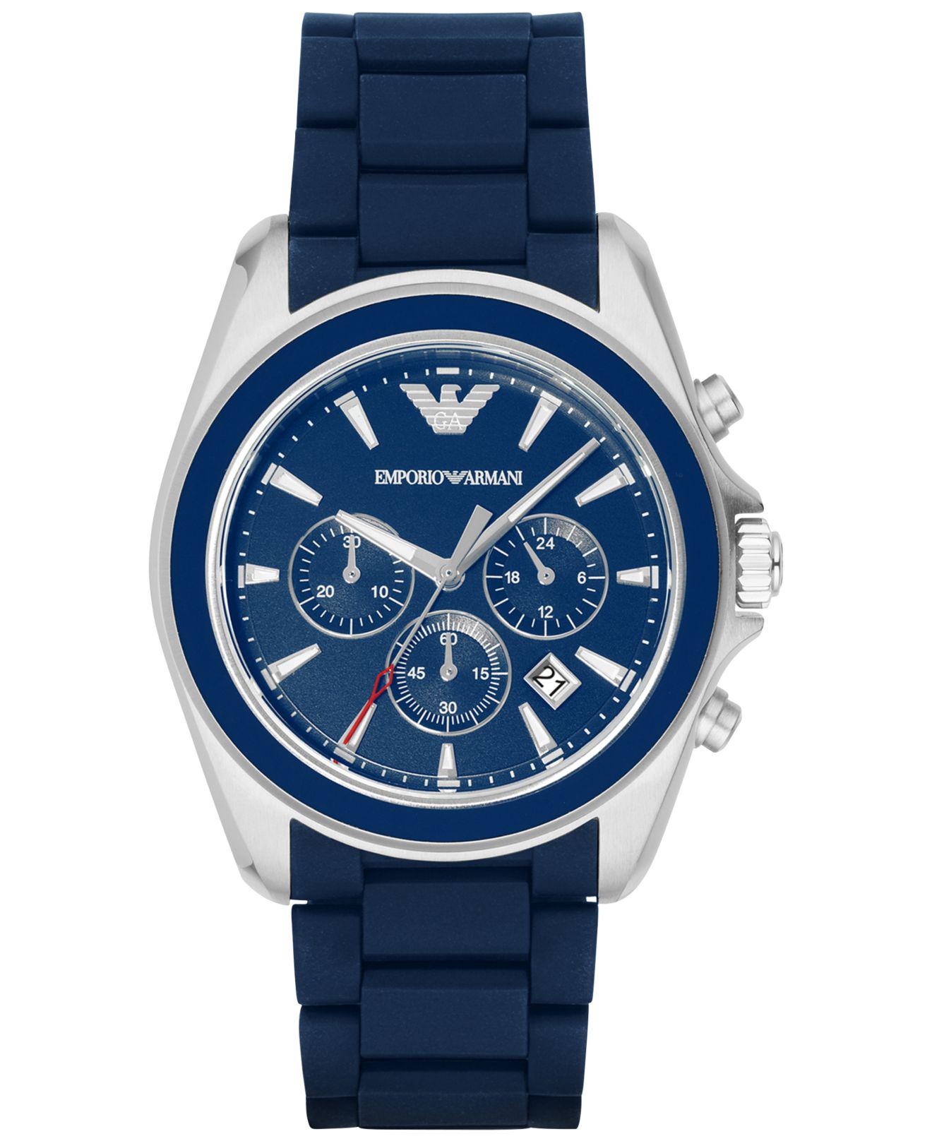 emporio armani blue strap watch