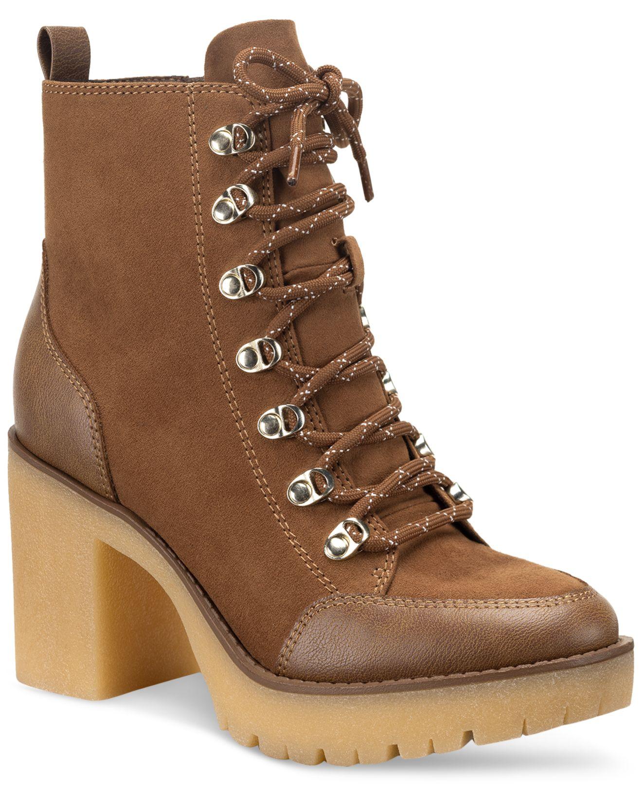 Sun & Stone Lennonn Lace-up Booties, Created For Macy's in Brown | Lyst