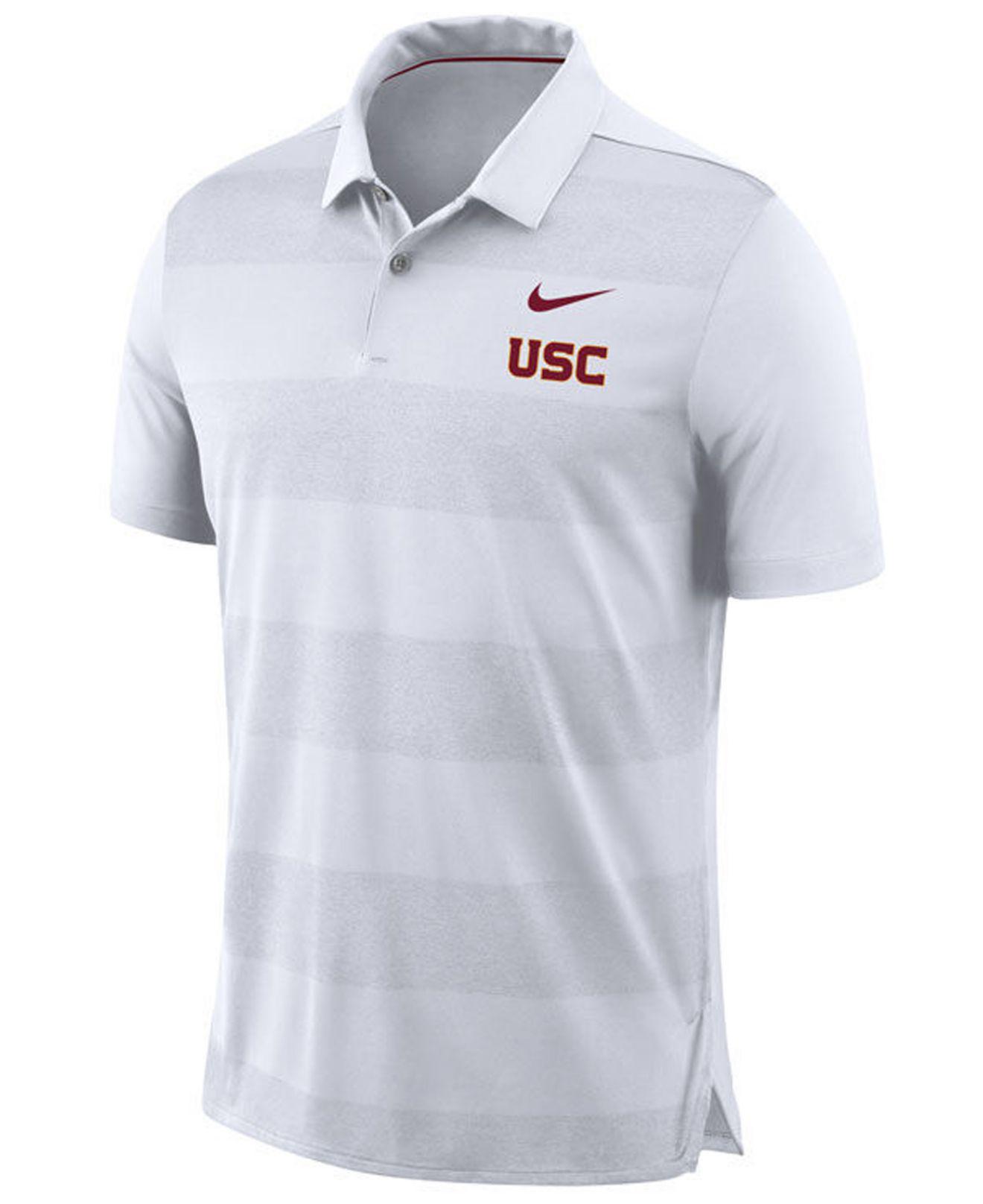 Nike Synthetic Usc Trojans Early Season Coaches Polo in White for Men - Lyst