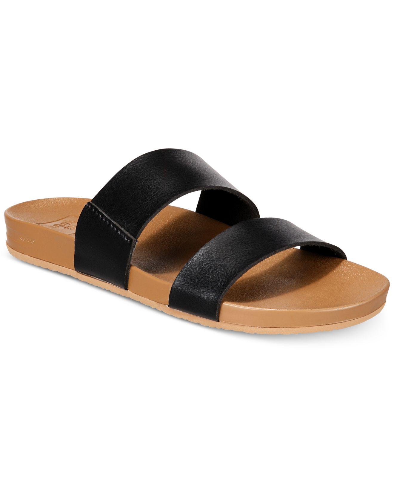 Reef Leather Cushion Bounce Vista Sandal in Black/Natural (Black) - Save 2% - Lyst
