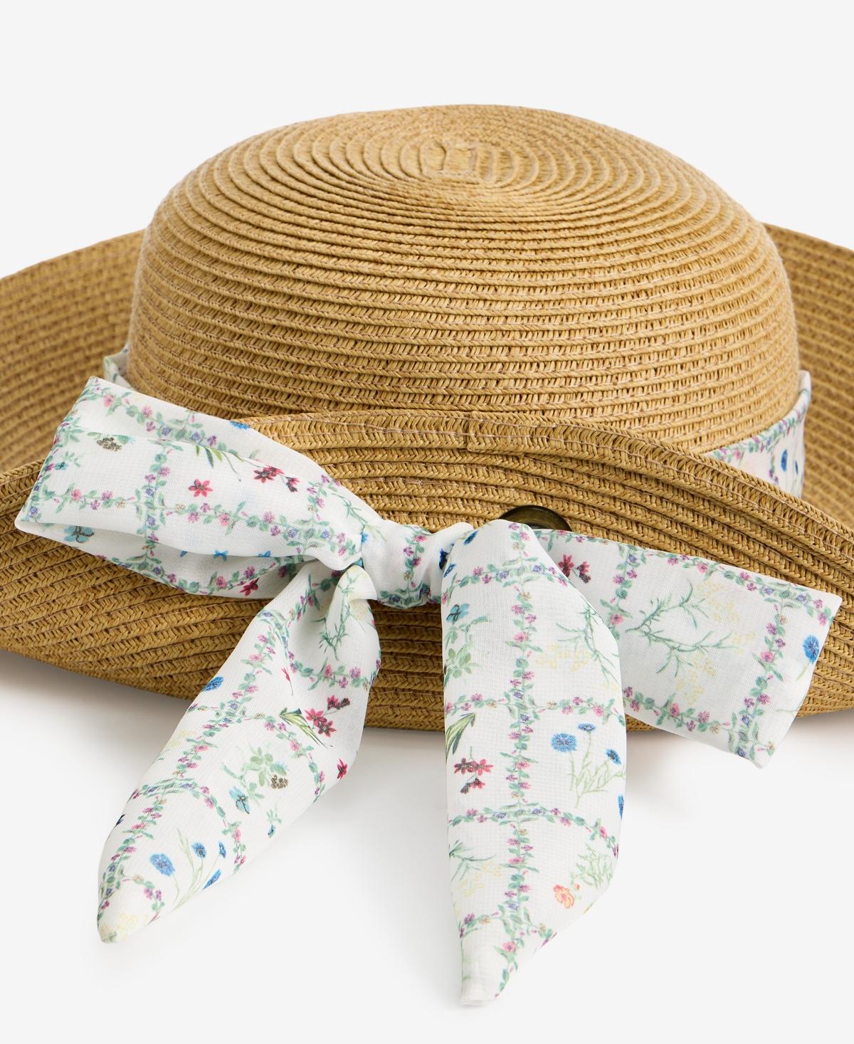 59$ Giani Bernini Adjustable Downbrim Framer Hats Women\'s Size One White Ribbon 3 1/2 Inch Brim Bendable Wire in Brim Hat - White at  main image 2