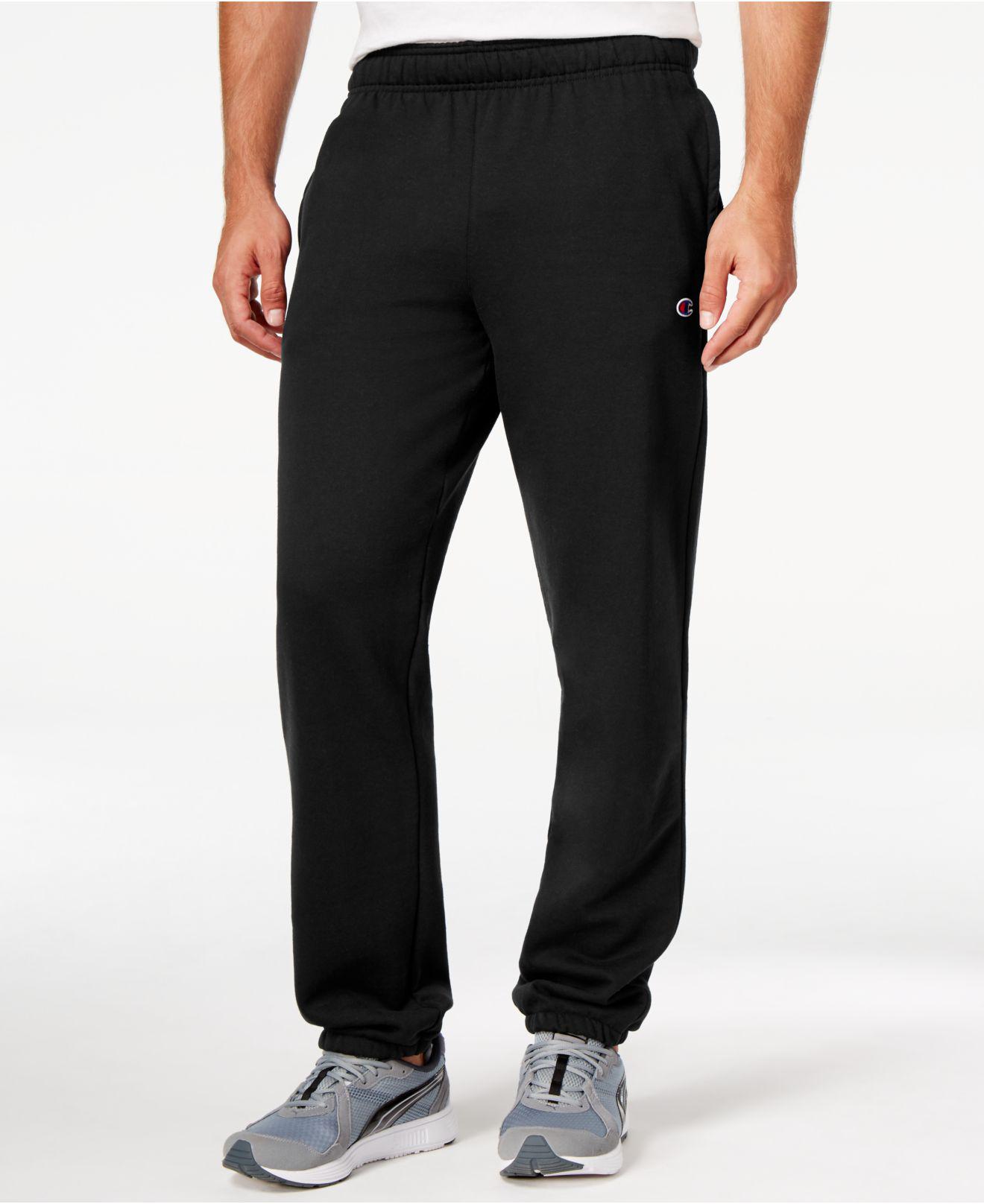 Champion Men's Powerblend Fleece Relaxed Pants in Black for Men - Lyst