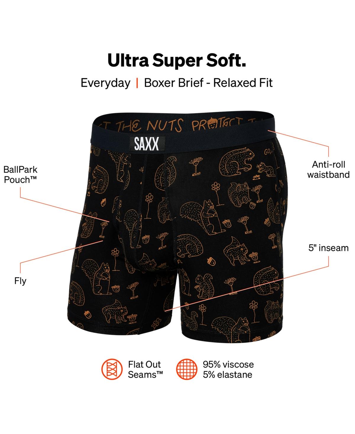 Saxx Underwear Co. Relaxed Fit Ultra Super Soft Boxer Briefs in Black for  Men