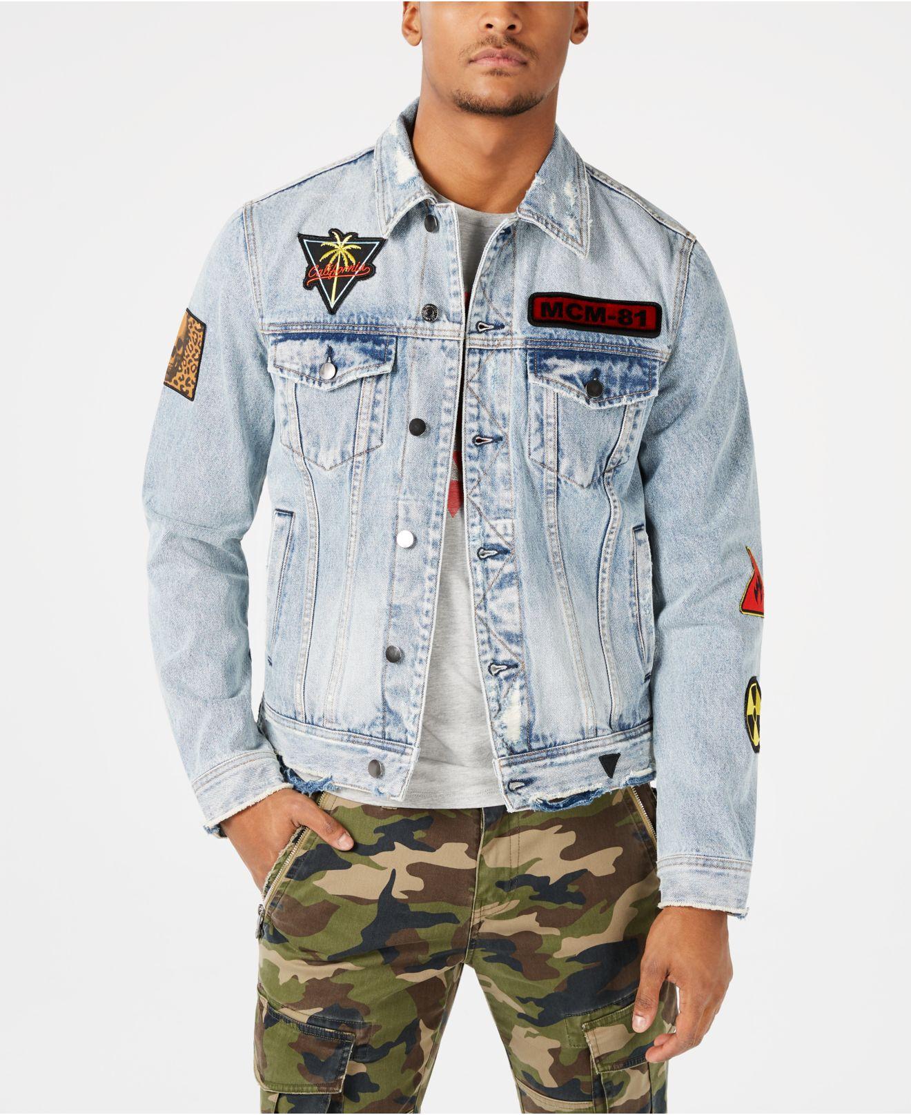 Guess Dillon Patch Denim Jacket in Blue for Men | Lyst