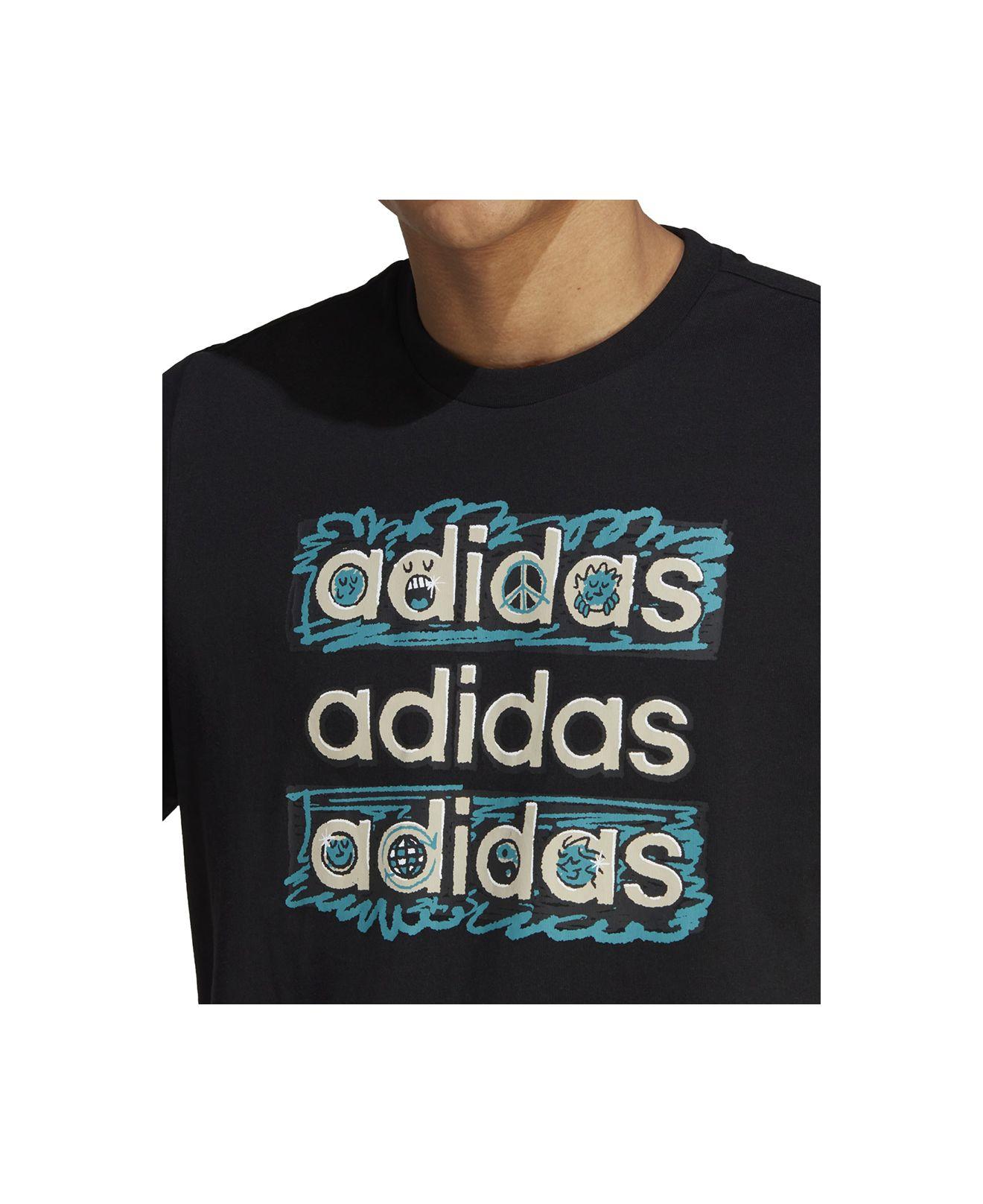 adidas Dream Doodle Regular-fit Logo Graphic T-shirt, Regular & Big & Tall  in Black for Men | Lyst