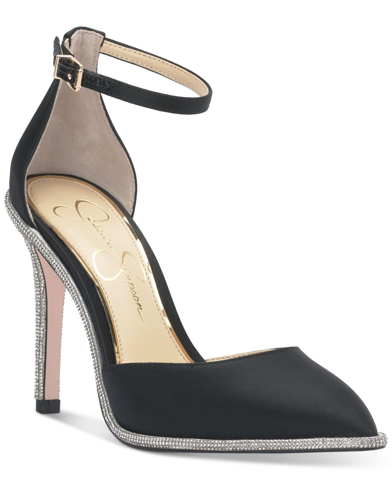 Jessica Simpson Pemota Anklestrap Stiletto Pumps in Black Lyst