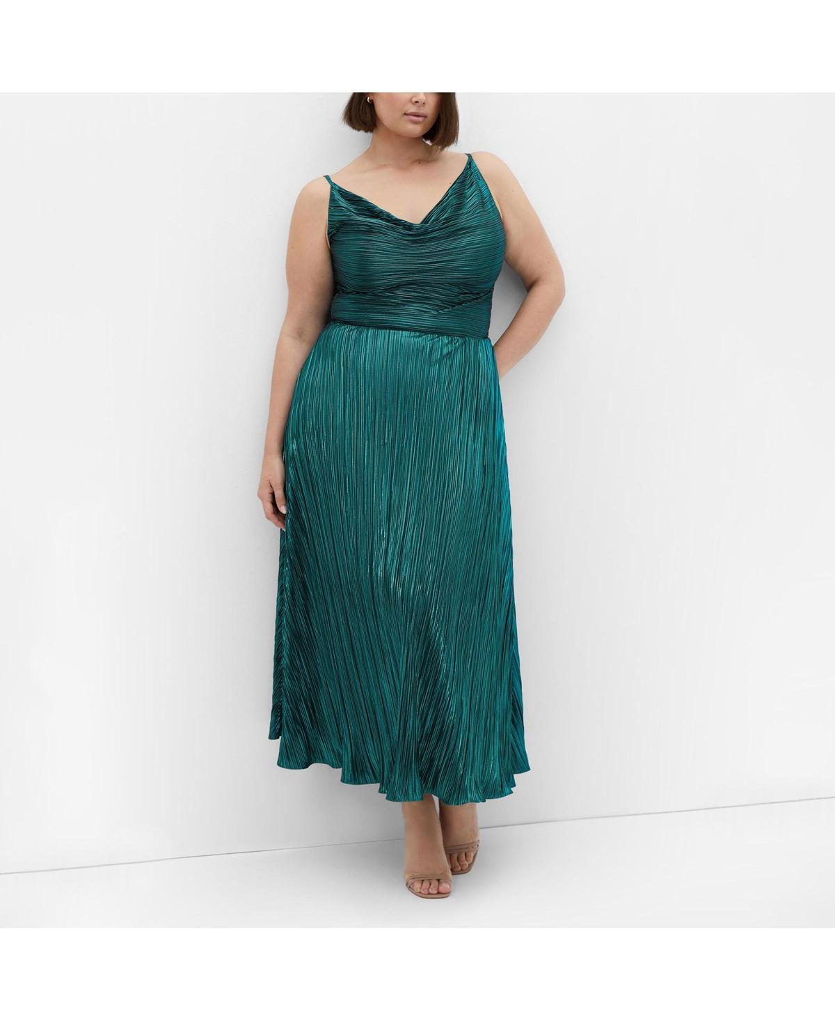 City Chic Plus Size Kamila Cowl Neck Dress in Green | Lyst