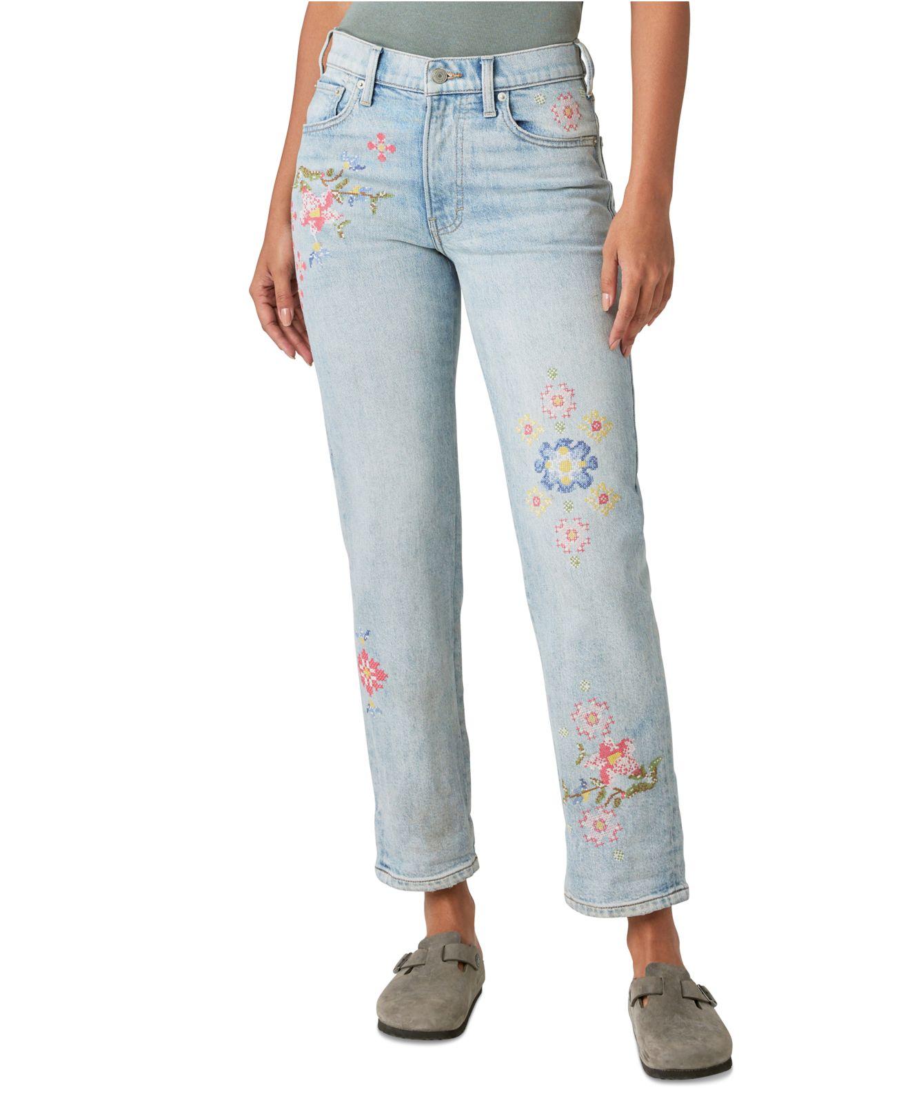 Lucky Brand Embroidered Midrise Boy Jeans in Blue Lyst