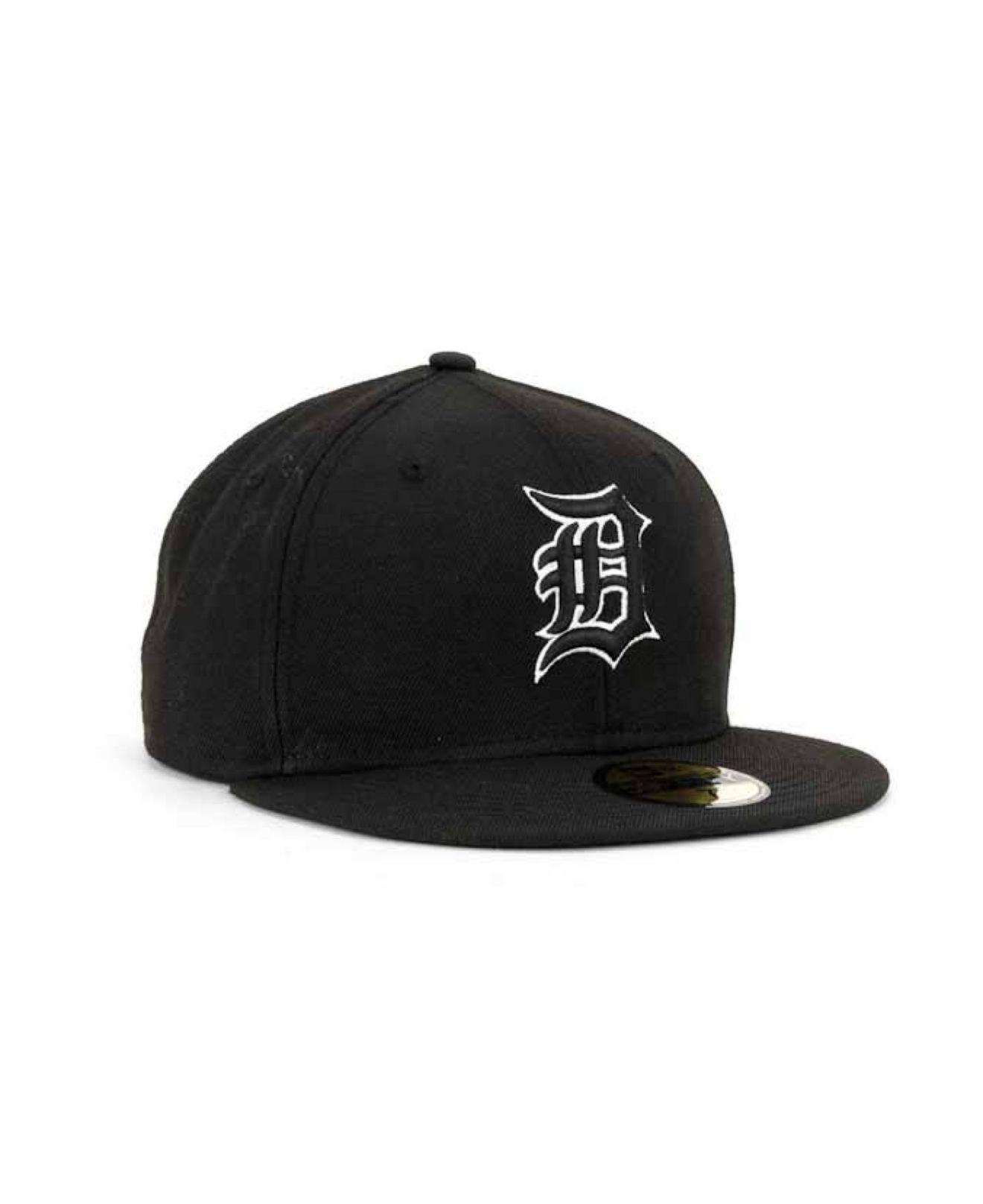 KTZ Detroit Tigers Black And White Fashion 59fifty Cap for Men