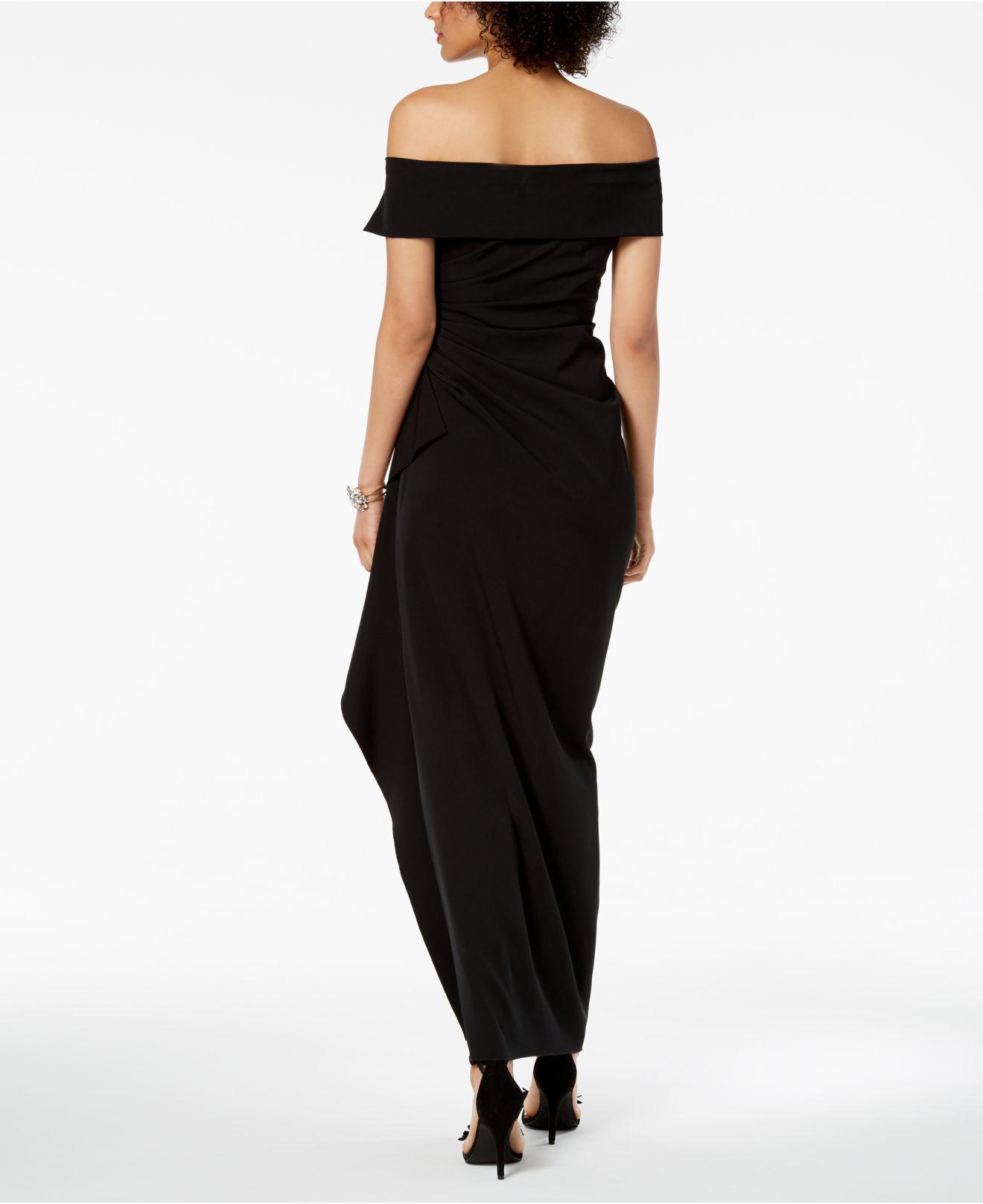 vince camuto ruffled gown