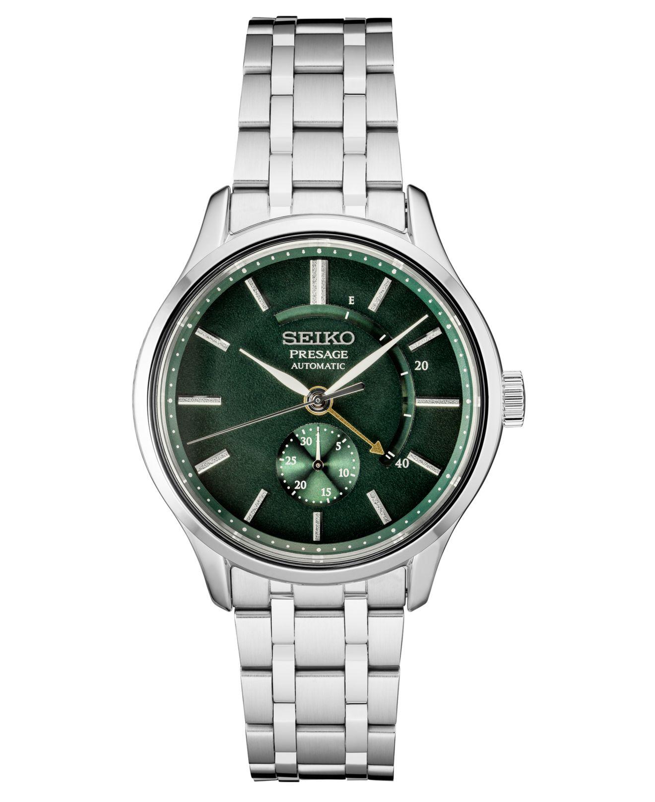 seiko men's automatic presage stainless steel bracelet watch 40.5 mm