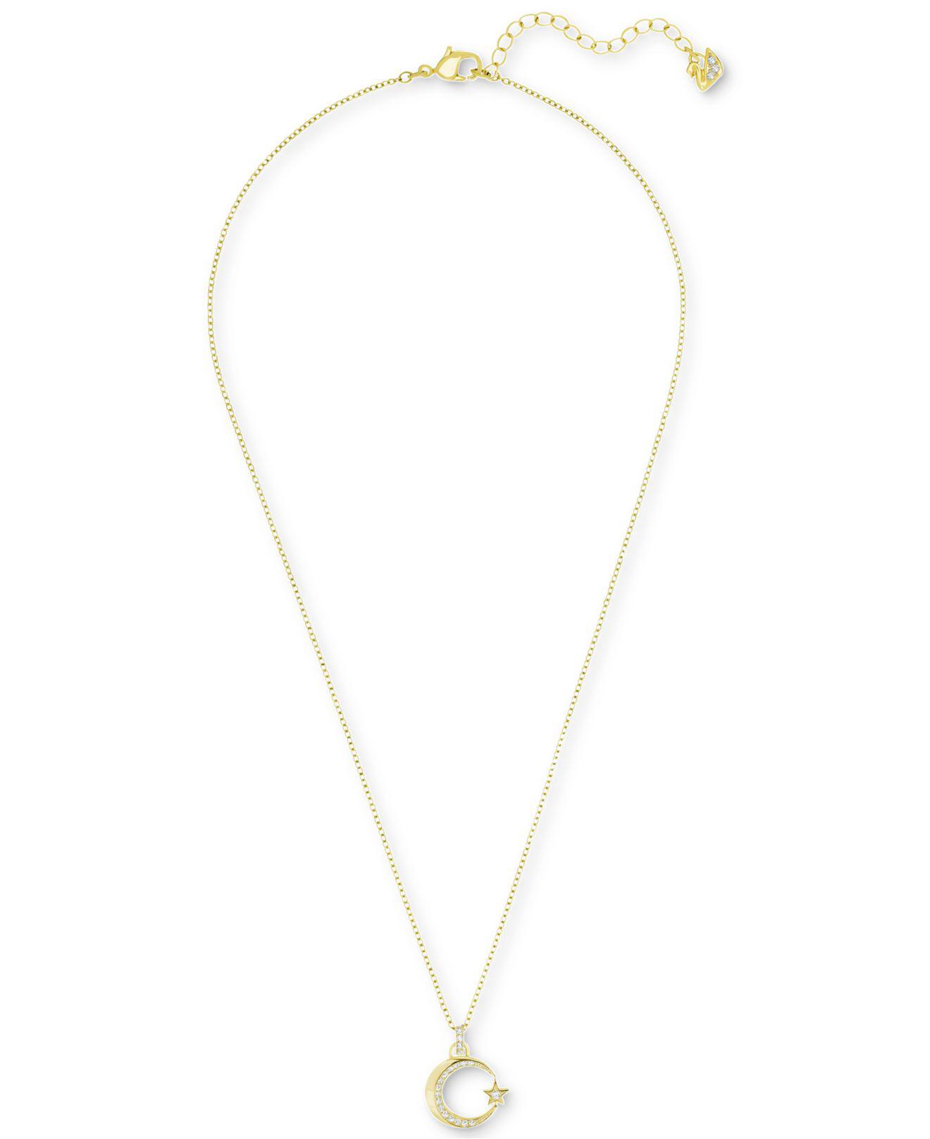 Swarovski Crescent And Star Gold:plated Pendant : 5410959 in White | Lyst