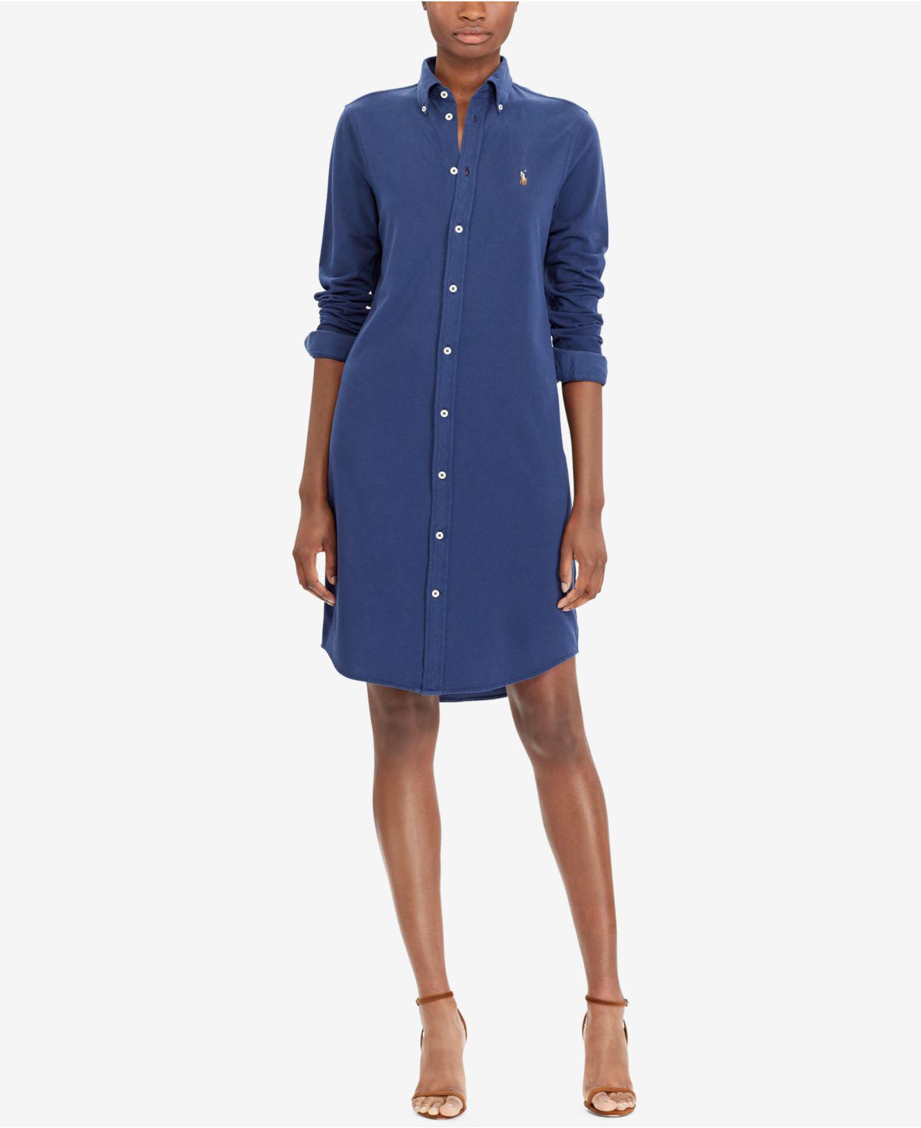 ralph lauren cotton oxford shirtdress