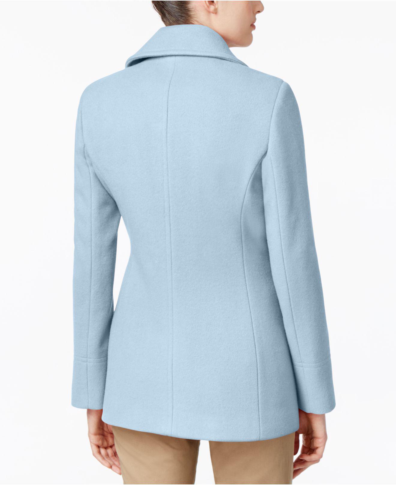 Calvin Klein Wool-cashmere Double-breasted Peacoat, Created For Macy's in  Blue | Lyst