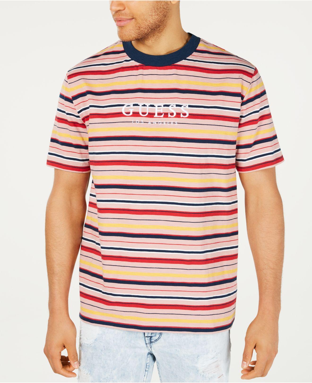 guess red and white striped t shirt