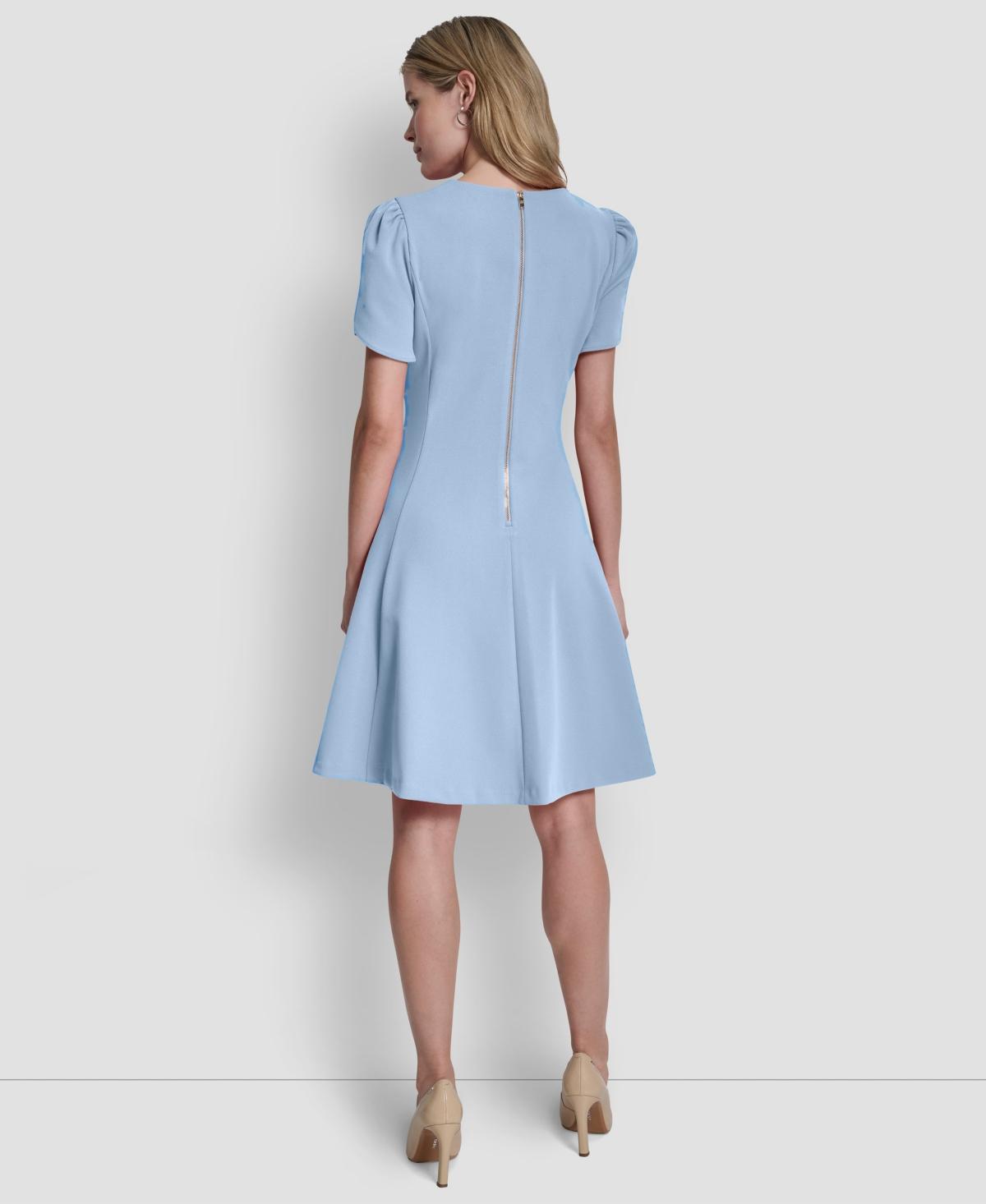 dkny light blue dress DKNY Halter V-neck Tie-back Midi Dress in Blue