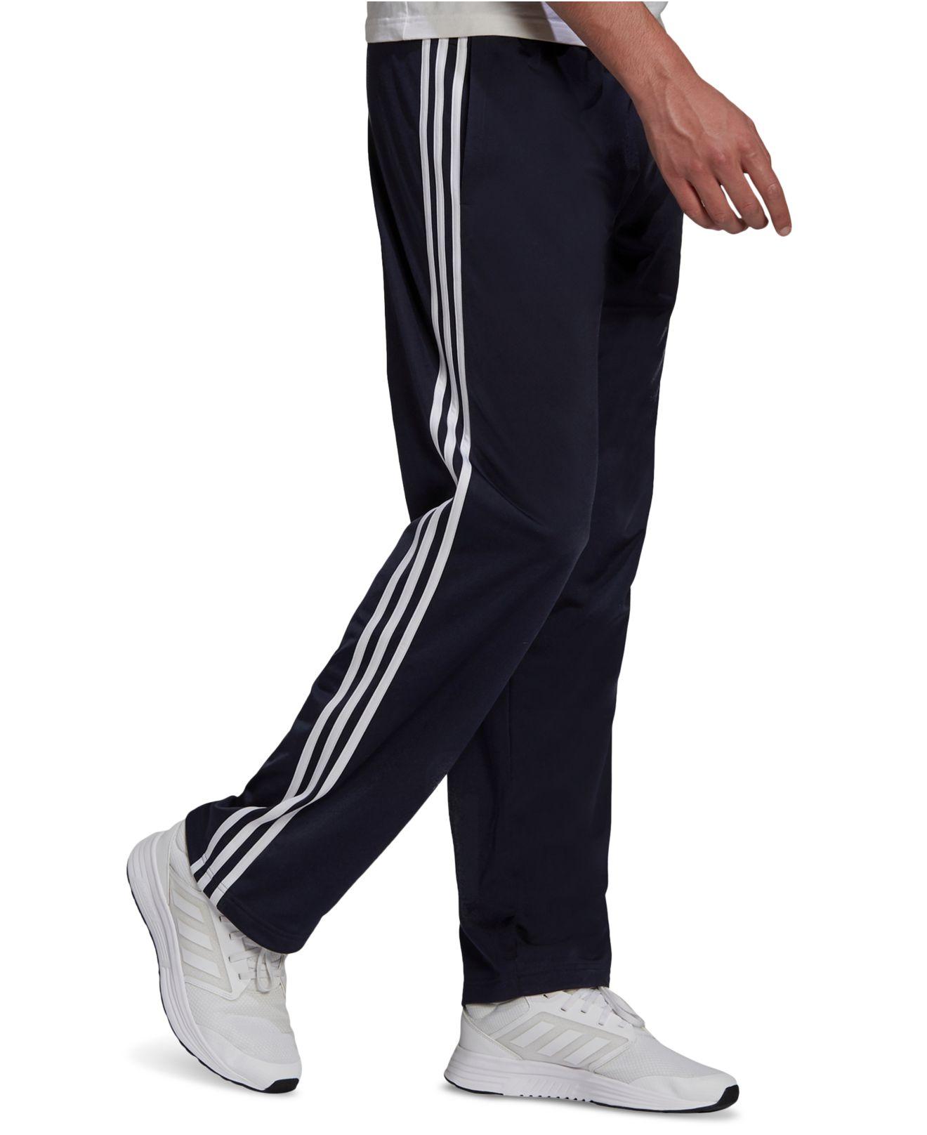 adidas Primegreen Essentials Warm-up Open Hem 3-stripes Track Pants in Blue  for Men | Lyst