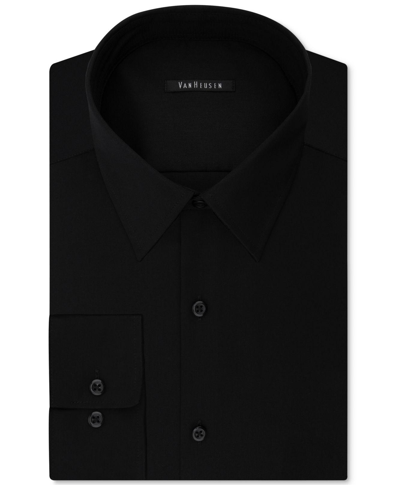 Van Heusen Cotton Men's Slim-fit Flex Collar Twill Dress Shirt in Black ...