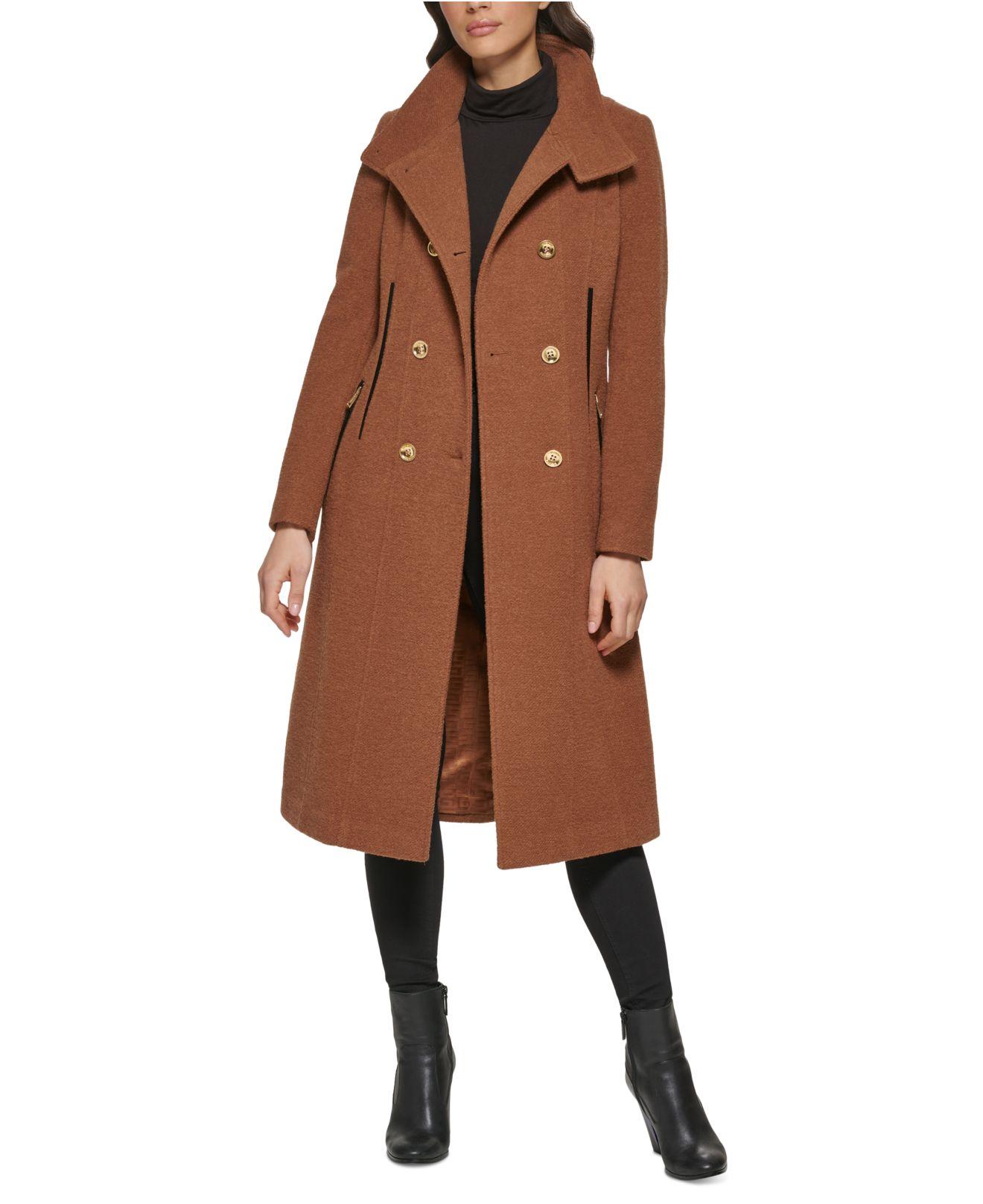 Guess Double Breasted Coat In Vicuna At Nordstrom Rack in Brown | Lyst