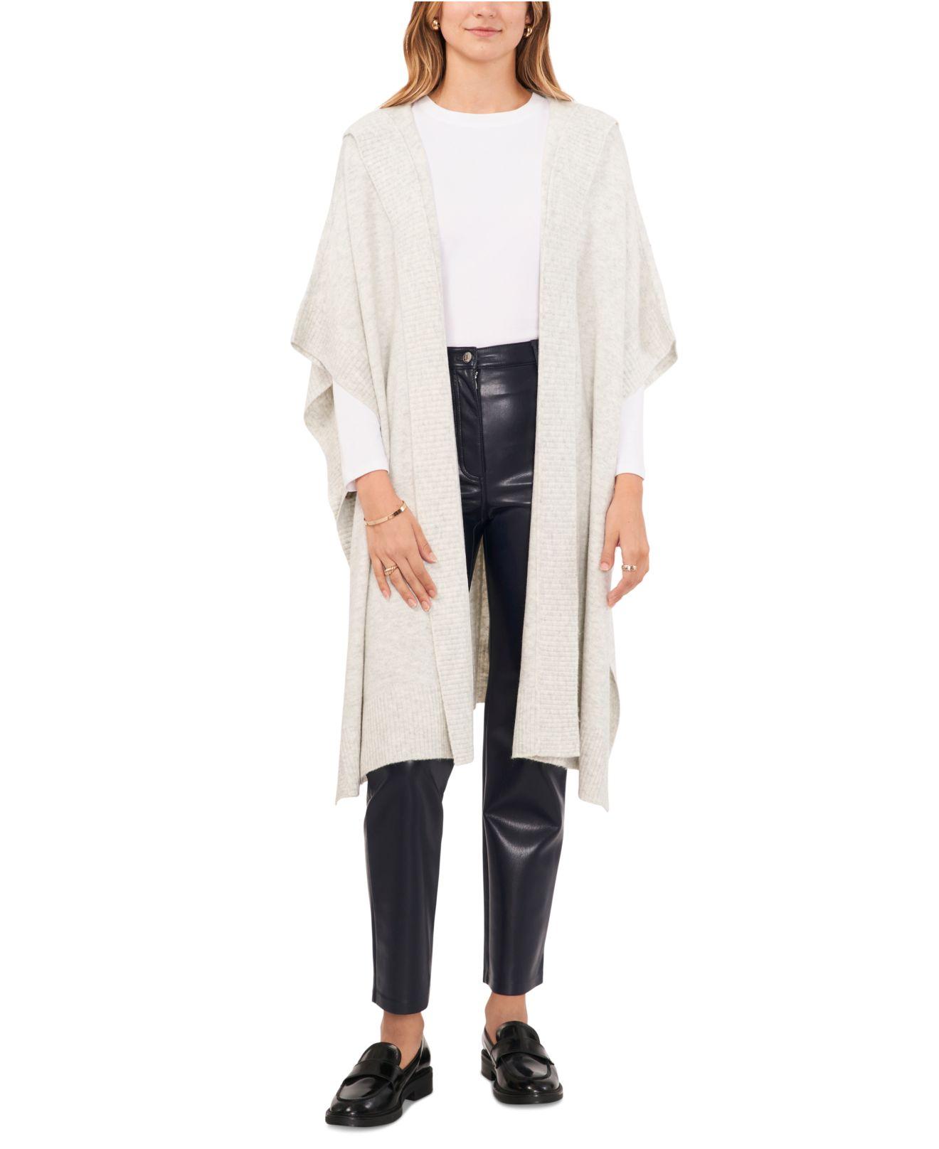 Vince Camuto Shawl-collar Hooded Cardigan in White | Lyst Canada