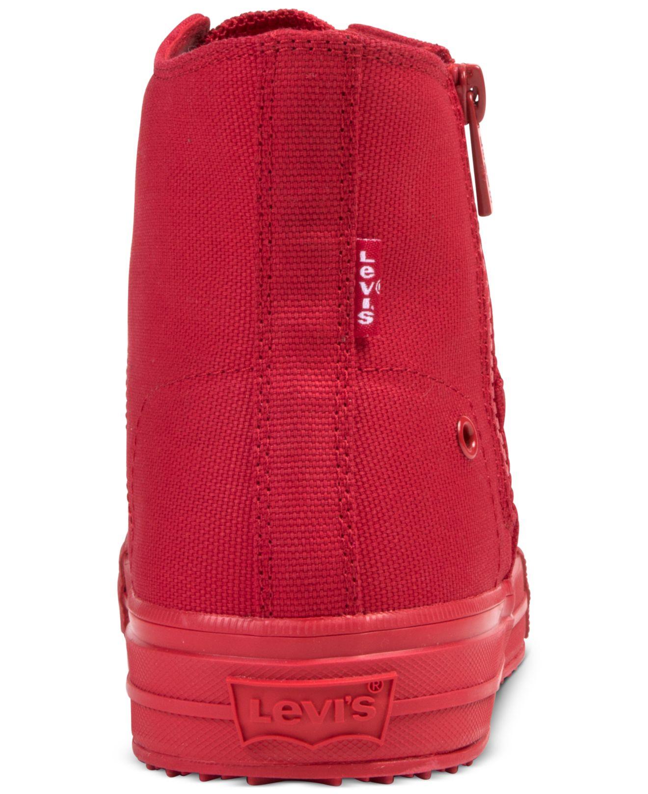 Levi's Canvas Zip Ex L Mono High-top Sneakers in Red for Men | Lyst
