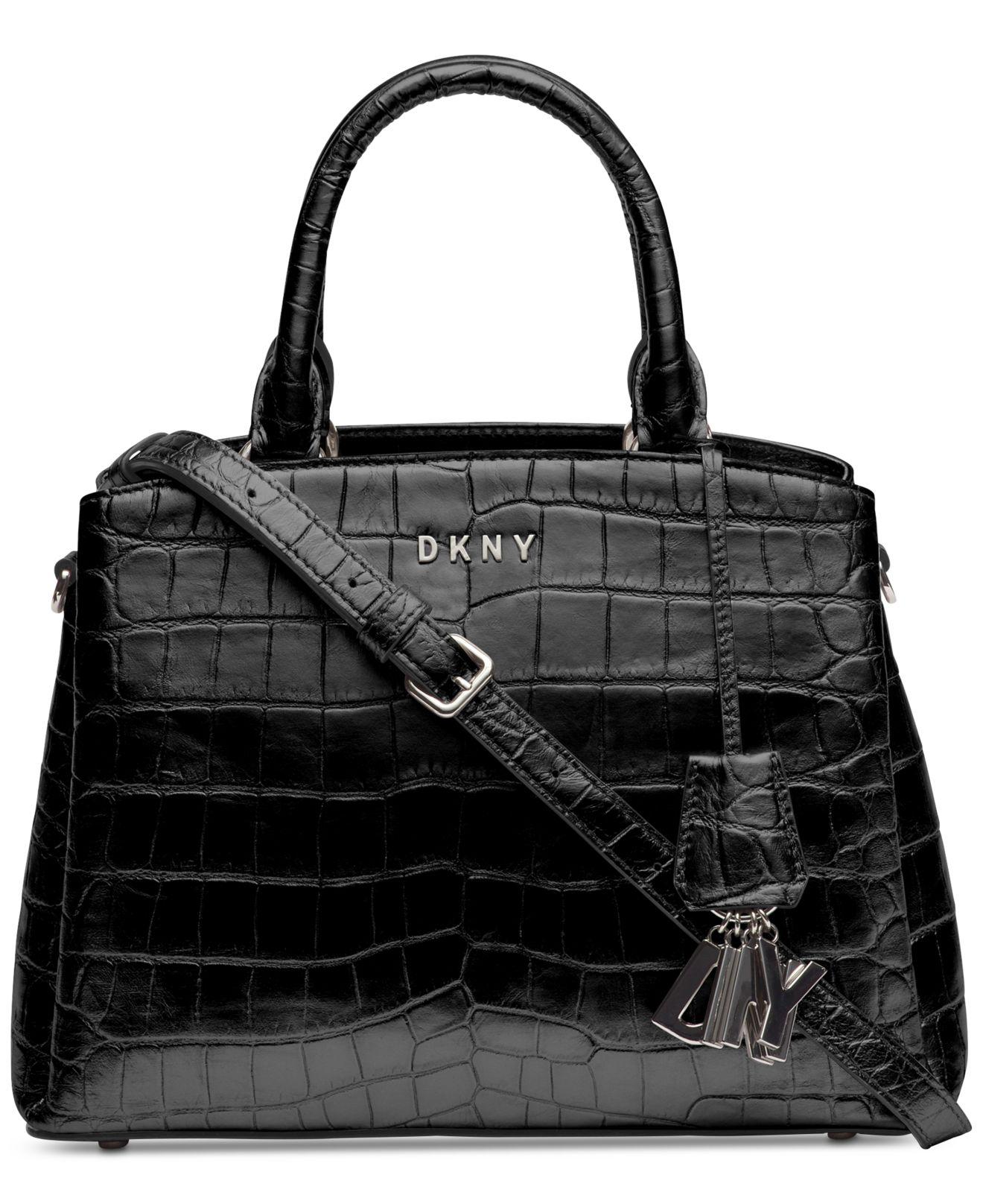 DKNY Paige Croc Embossed Satchel, Created For Macy's in Black | Lyst