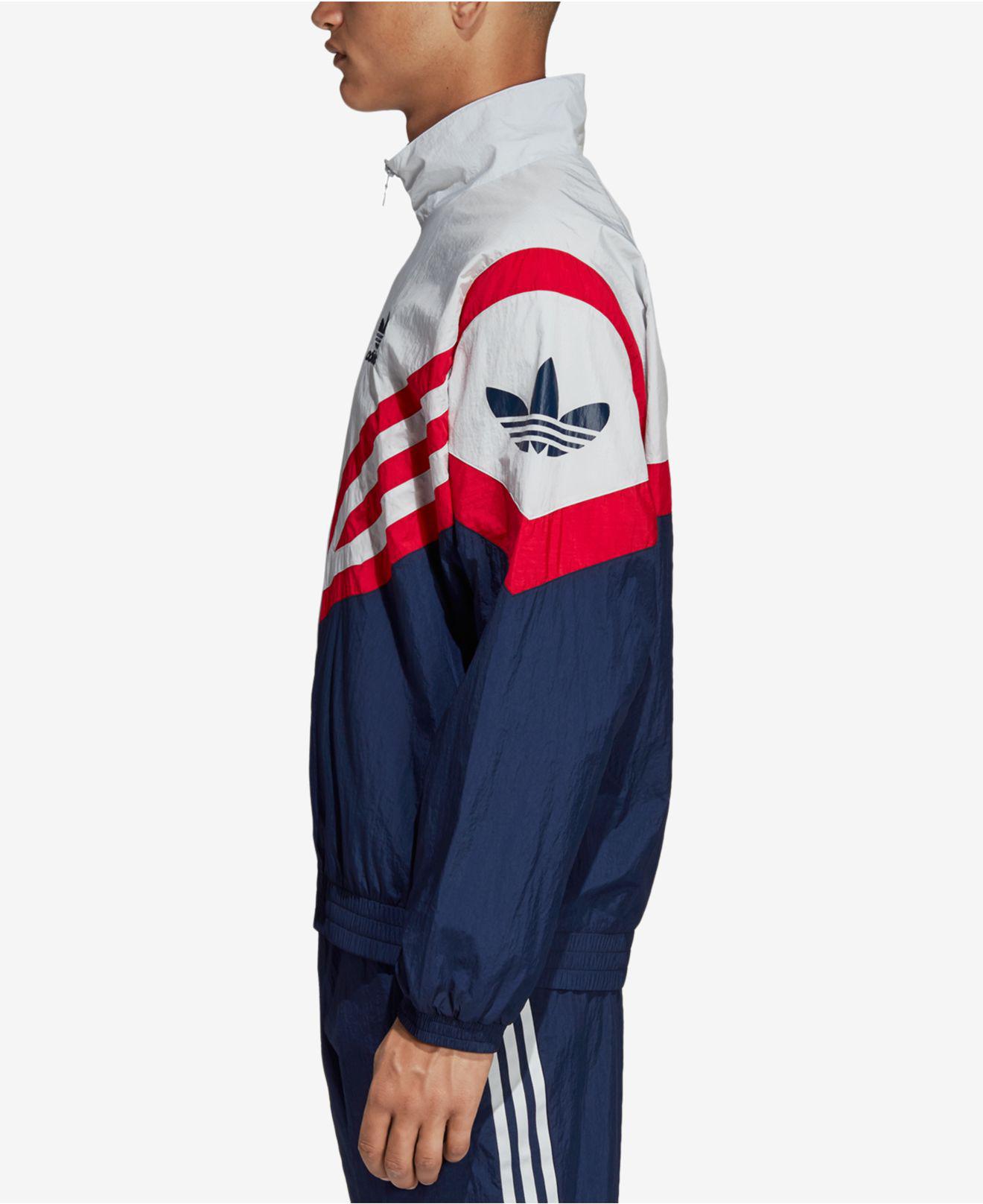 adidas men's originals sportive colorblocked track jacket